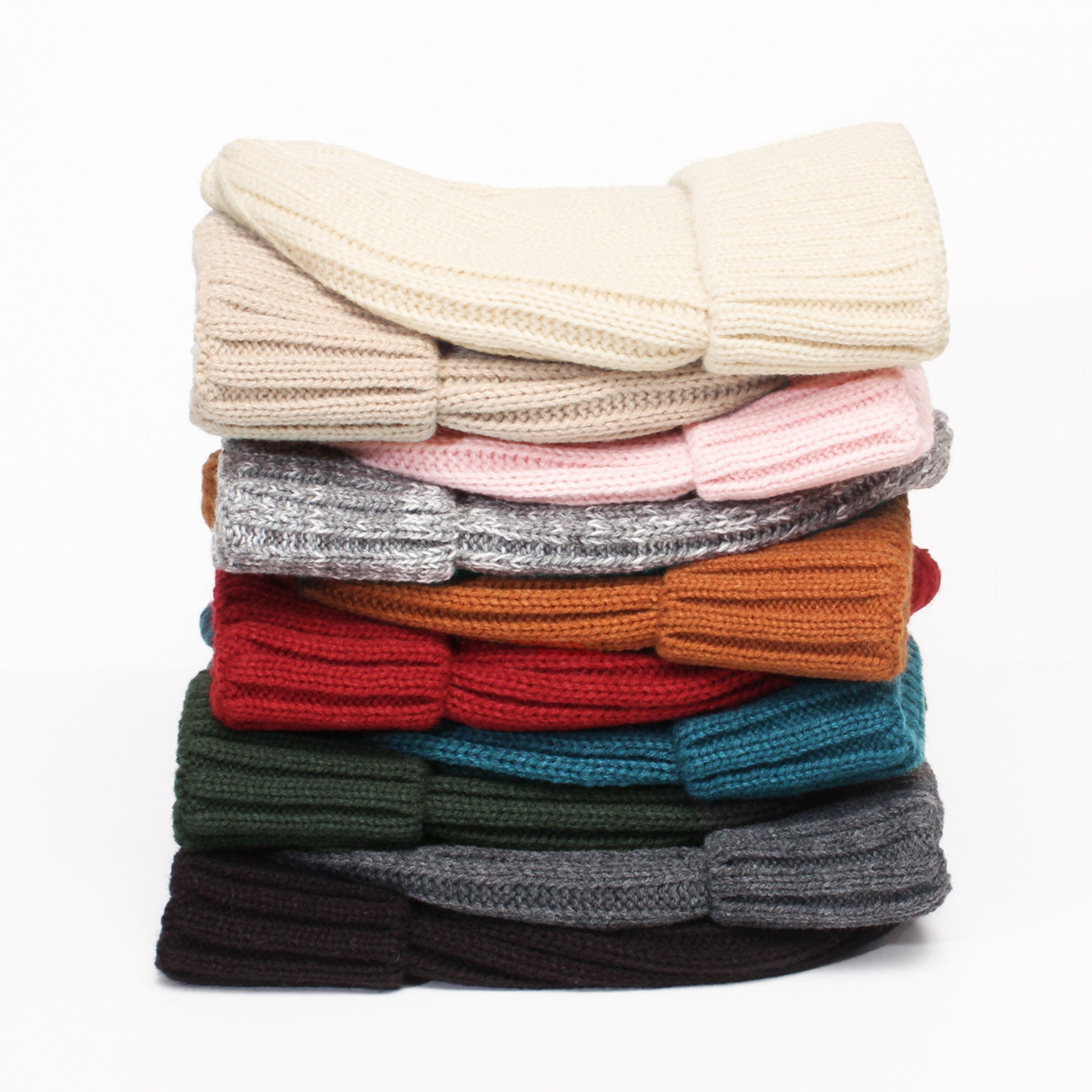 Anna-Kaci Women's Ribbed Knit Beanie Hat with Satin Lining and Folded Cuff