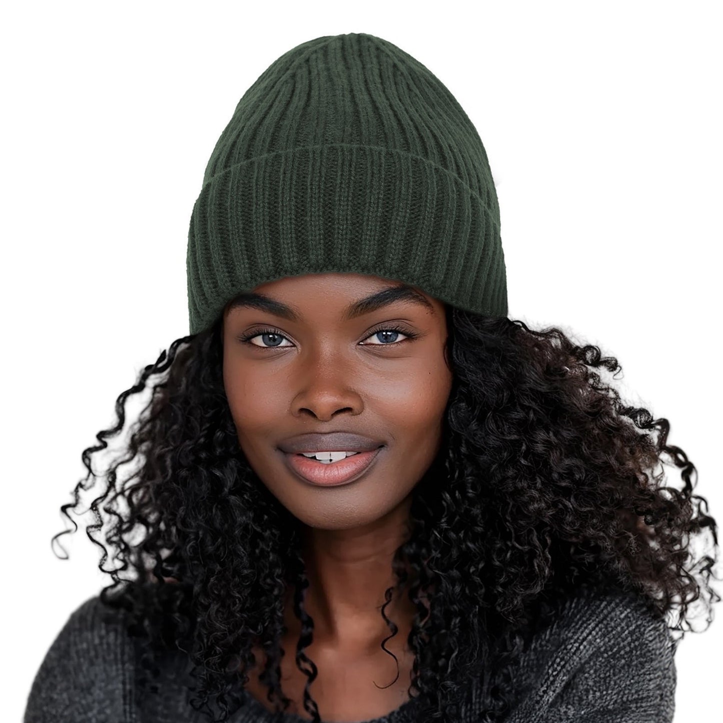 Anna-Kaci Women's Ribbed Knit Beanie Hat with Satin Lining and Folded Cuff