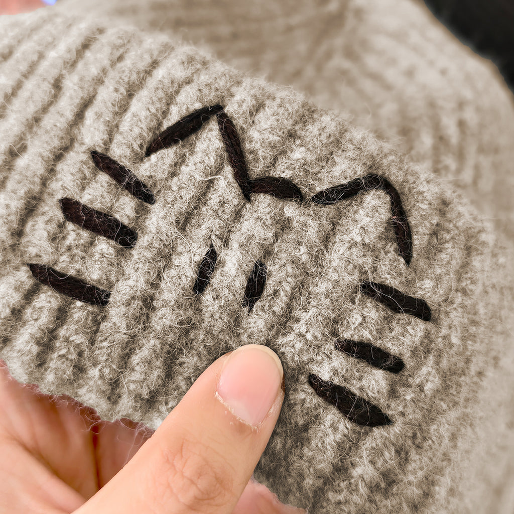 Anna-Kaci Women's Knitted Beanie with Cat Embroidery - Cute & Warm Winter Hat for Cold Weather