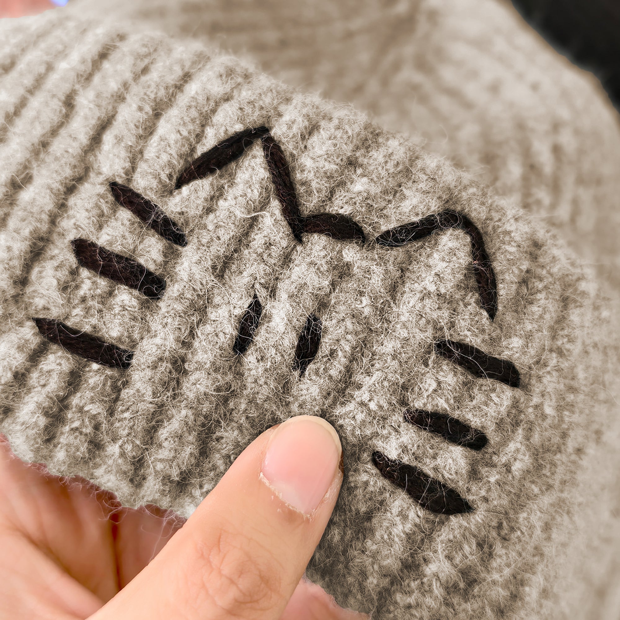 Anna-Kaci Women's Knitted Beanie with Cat Embroidery - Cute & Warm Winter Hat for Cold Weather