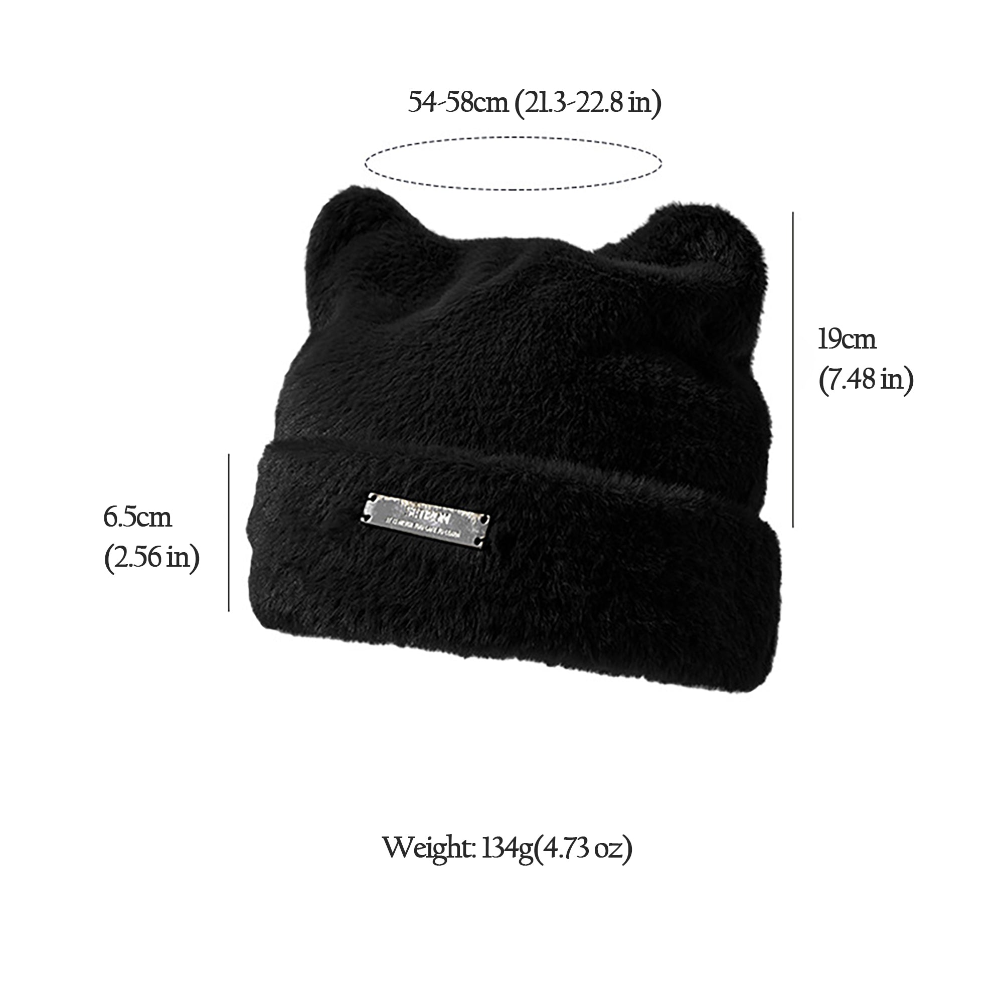 Anna-Kaci Women's Fuzzy Cat Ear Beanie - Soft Plush Winter Hat