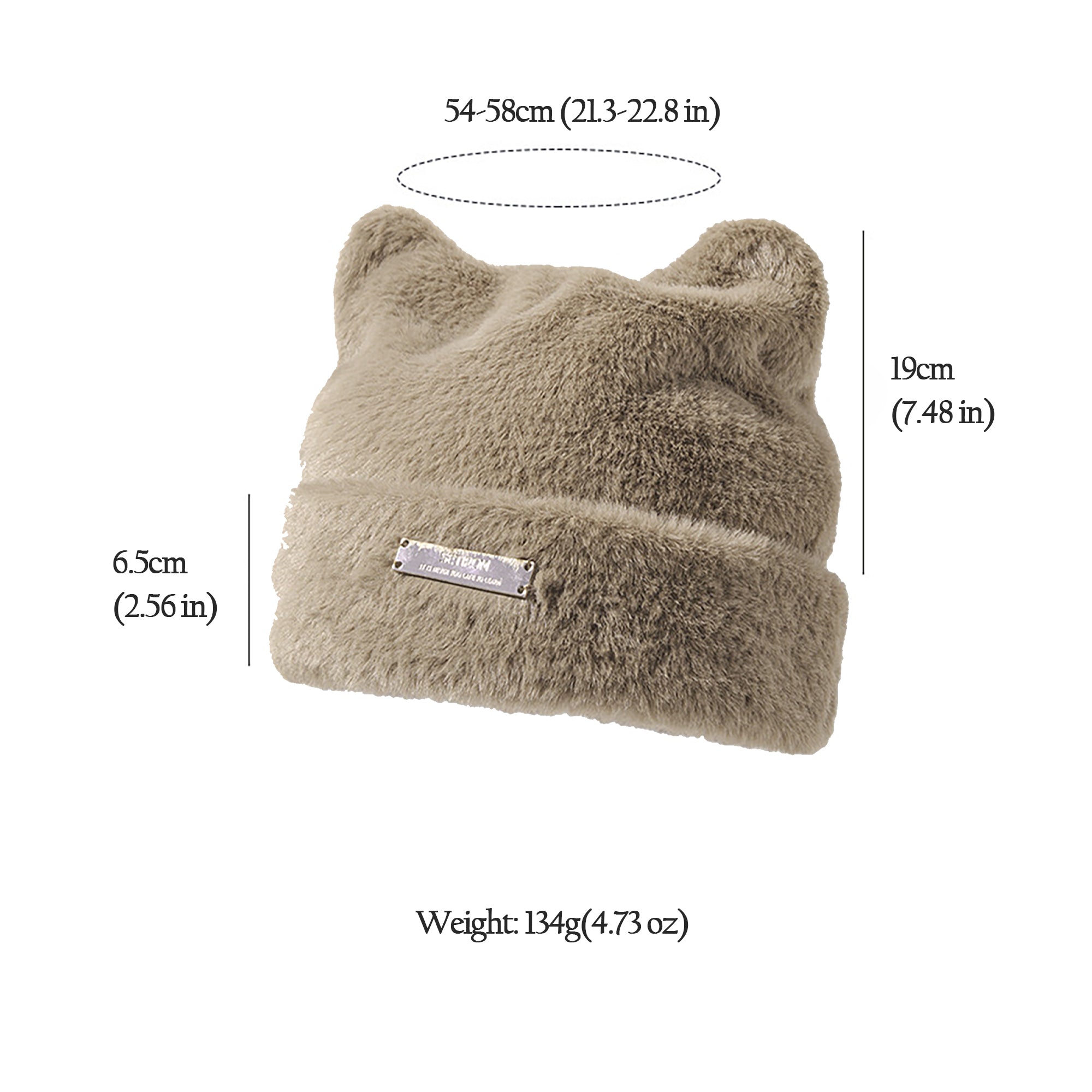 Anna-Kaci Women's Fuzzy Cat Ear Beanie - Soft Plush Winter Hat