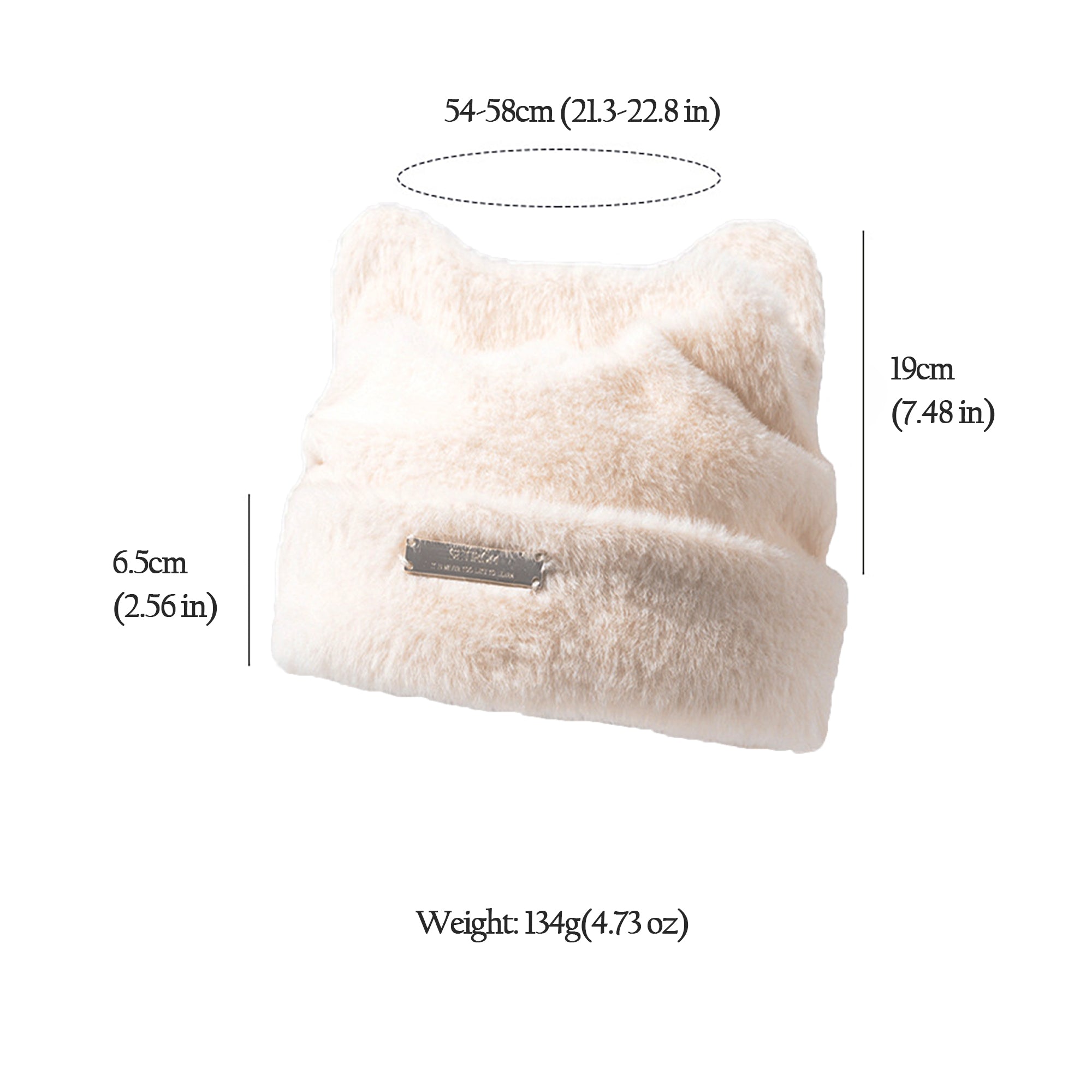 Anna-Kaci Women's Fuzzy Cat Ear Beanie - Soft Plush Winter Hat