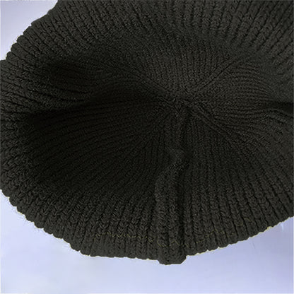 Anna-Kaci Women's Coral Knitted Beanie with Star Embroidery - Stylish & Warm Winter Hat