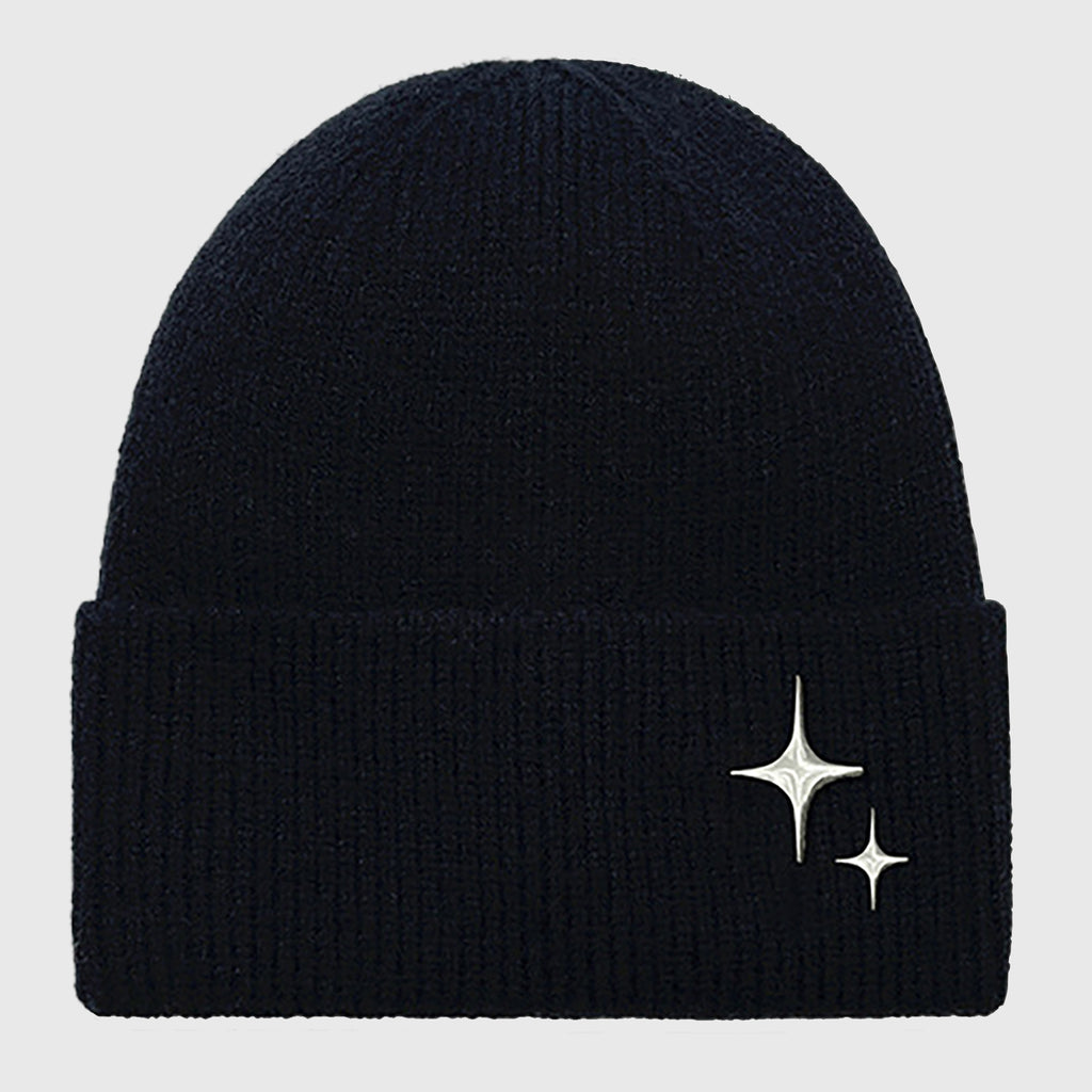 Anna-Kaci Women's Coral Knitted Beanie with Star Embroidery - Stylish & Warm Winter Hat