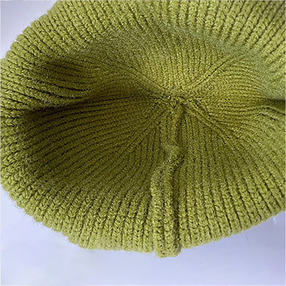 Anna-Kaci Women's Coral Knitted Beanie with Star Embroidery - Stylish & Warm Winter Hat