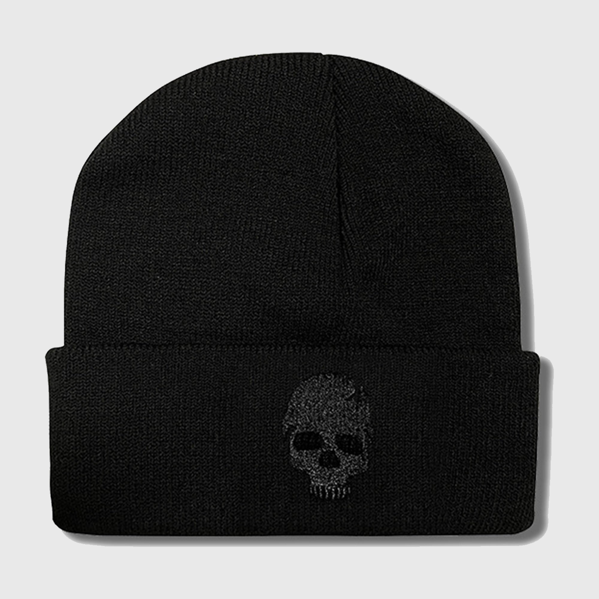 Anna-Kaci Women's Knitted Beanie with Skull Embroidery Warm Winter Hat for Gothic, Punk & Casual Styles