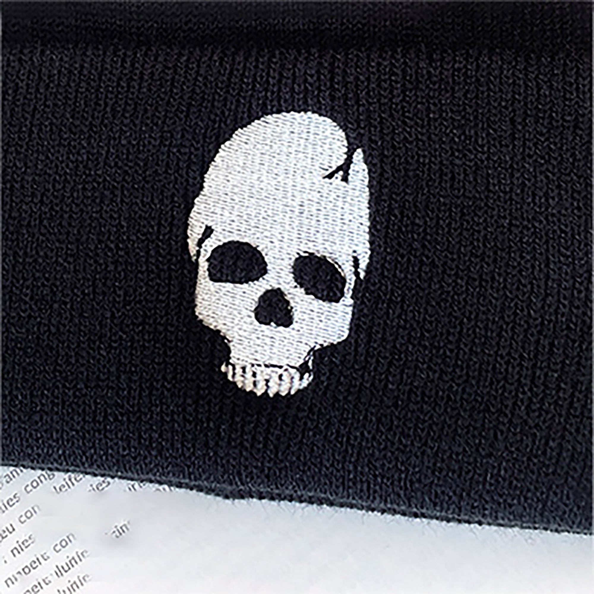 Anna-Kaci Women's Knitted Beanie with Skull Embroidery Warm Winter Hat for Gothic, Punk & Casual Styles