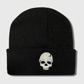 Anna-Kaci Women's Knitted Beanie with Skull Embroidery Warm Winter Hat for Gothic, Punk & Casual Styles