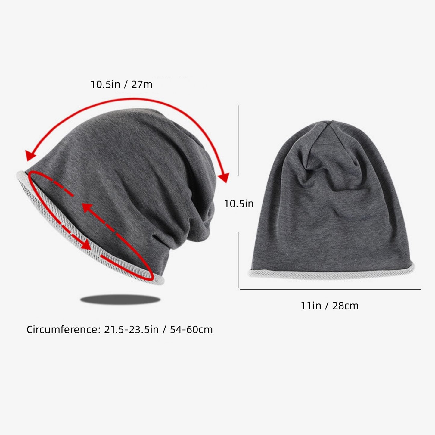 Anna-Kaci Women's Casual Slouch Beanie with Contrast Trim Edge