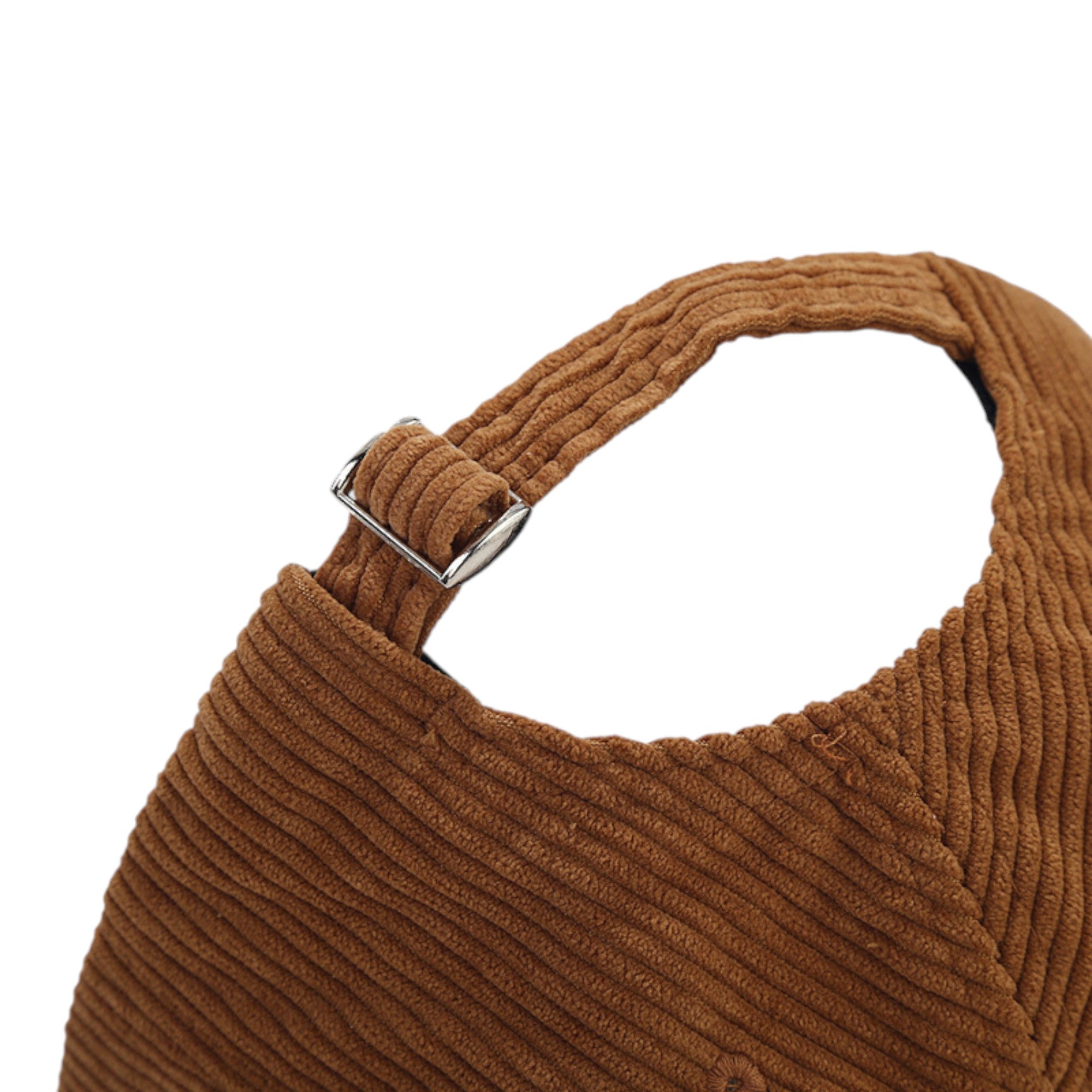 Anna-Kaci Corduroy Baseball Cap with Soft Ribbed Texture and Embroidered Smiley Detail