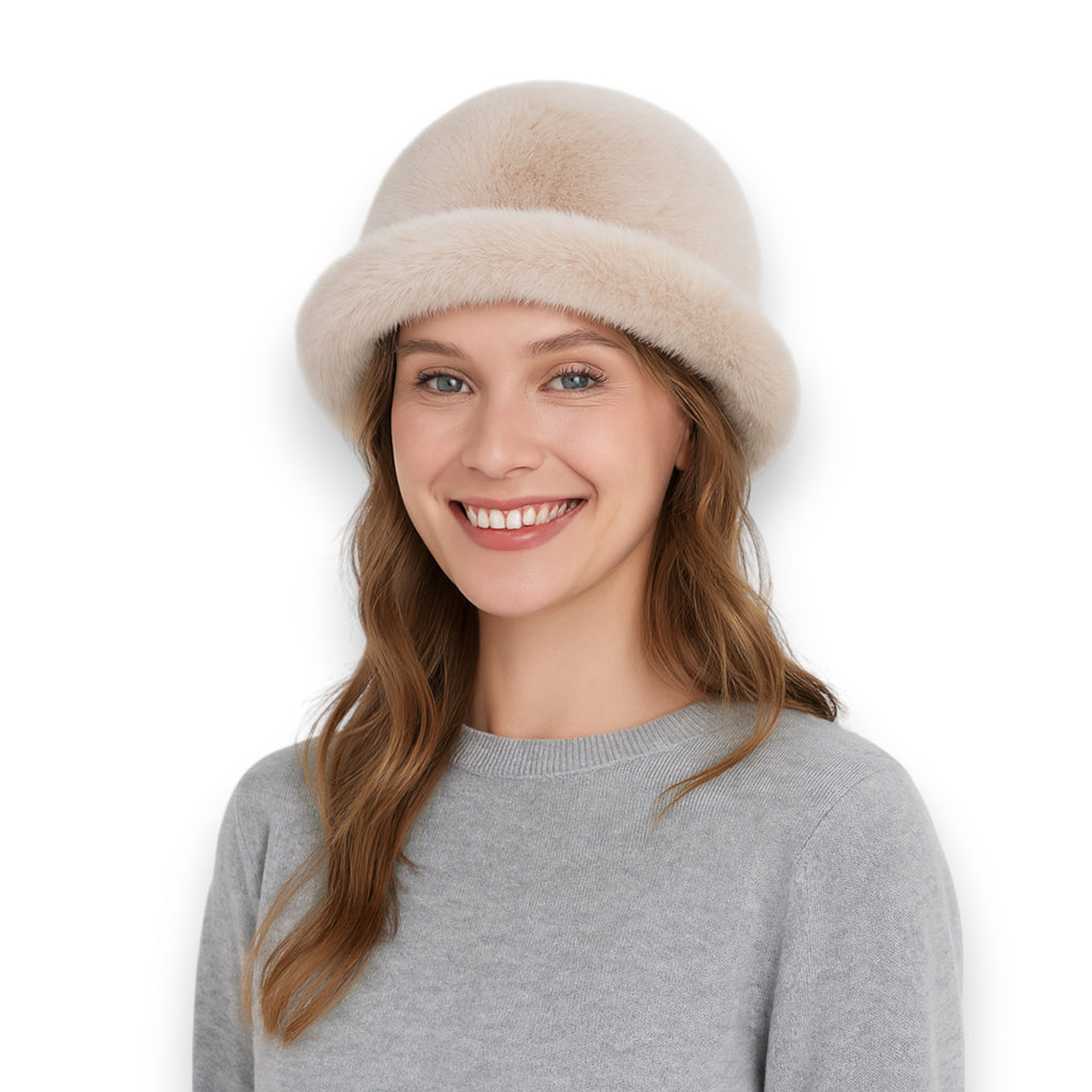 Anna-Kaci Women's Plush Fuzzy Bucket Hat with Soft Warm Feel and Full-Cover Design