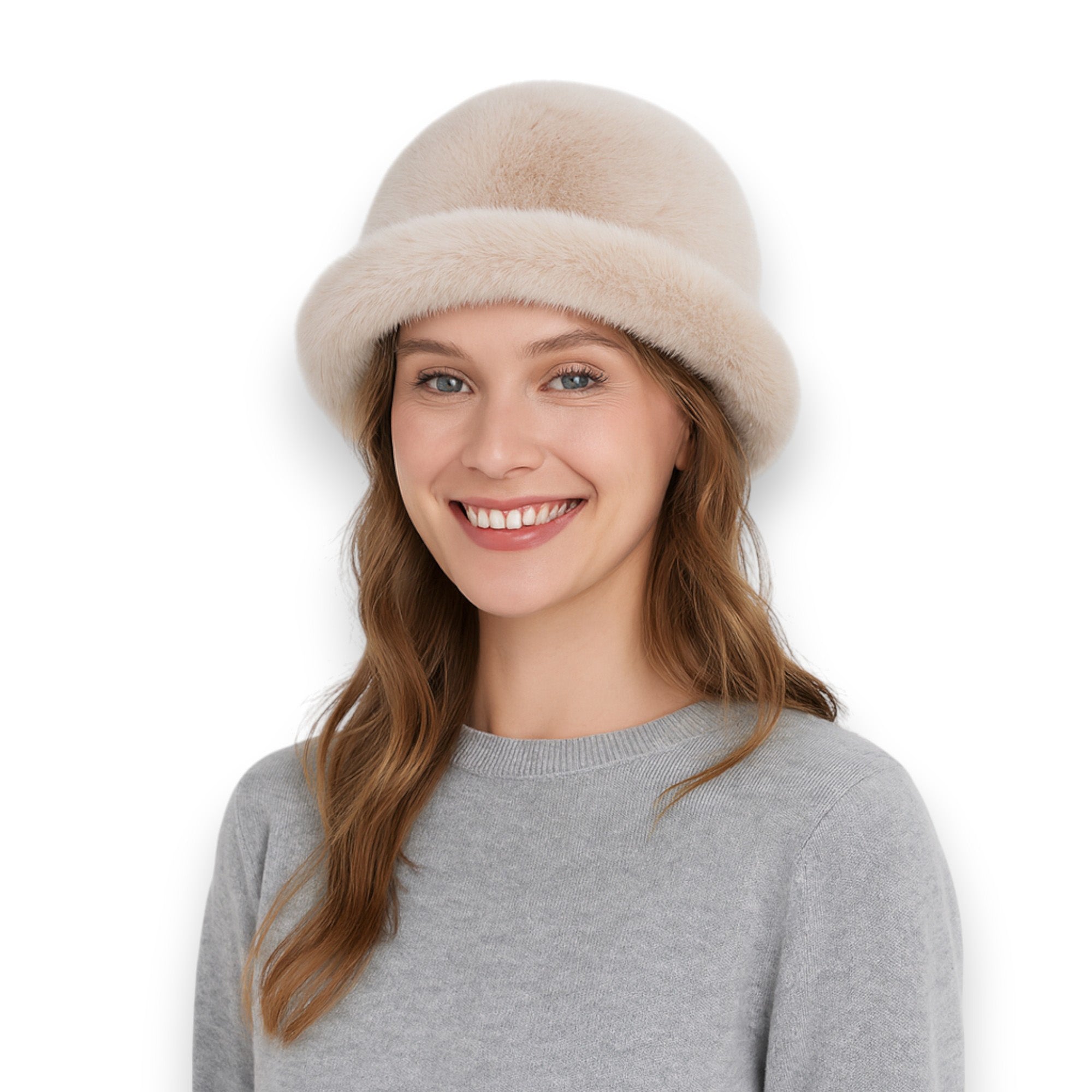 Anna-Kaci Women's Plush Fuzzy Bucket Hat with Soft Warm Feel and Full-Cover Design
