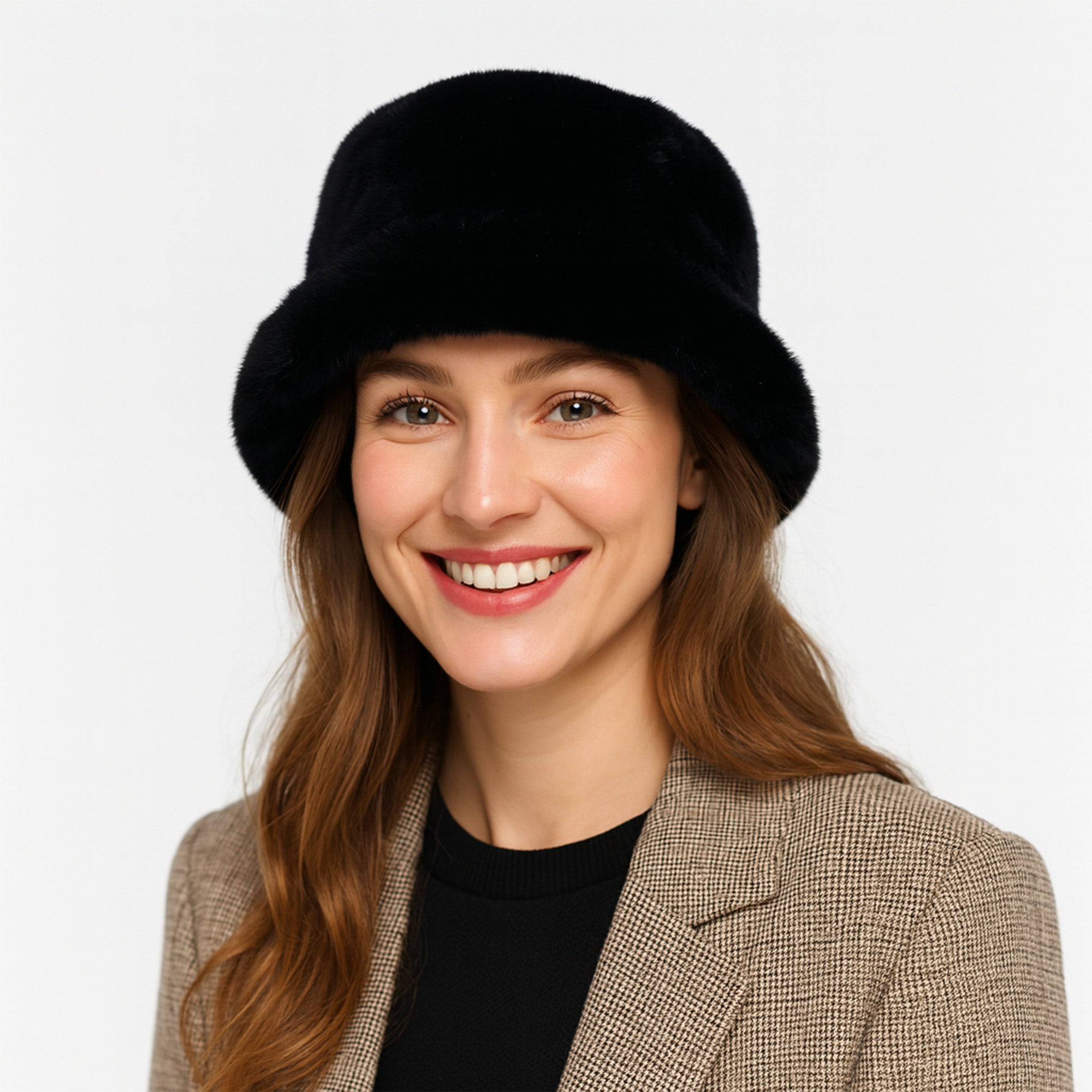 Anna-Kaci Women's Plush Fuzzy Bucket Hat with Soft Warm Feel and Full-Cover Design