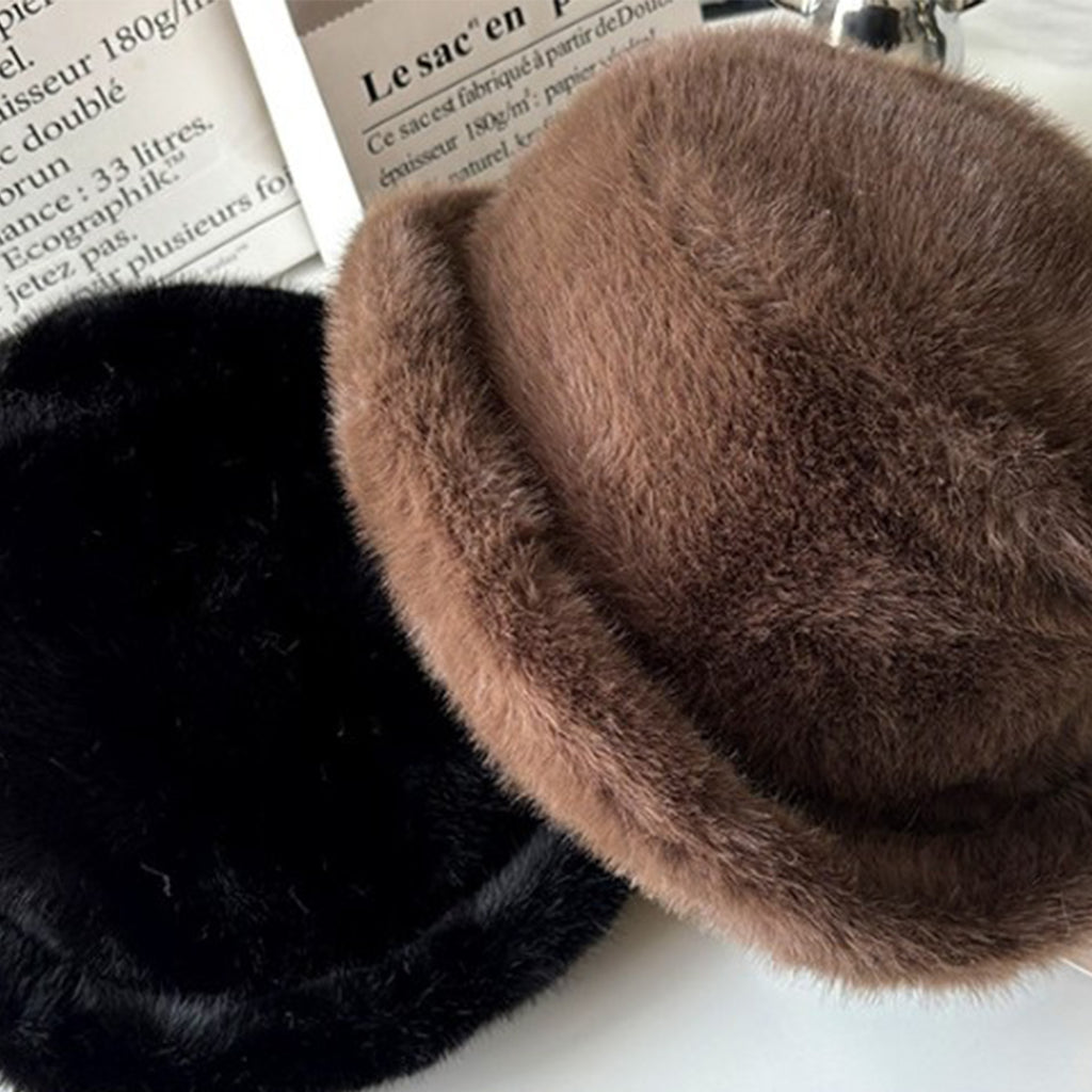 Anna-Kaci Women's Plush Fuzzy Bucket Hat with Soft Warm Feel and Full-Cover Design