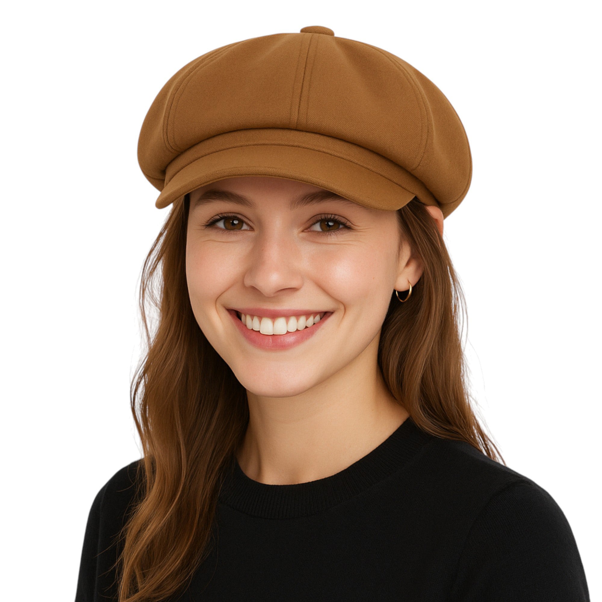 Anna-Kaci Women's Soft Newsboy Beret Cap with Structured Crown