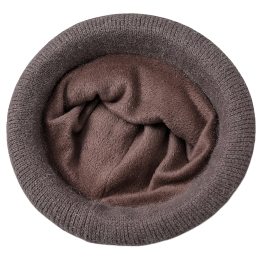 Anna-Kaci Women's Soft Knit Winter Hat with Rolled Brim and Elegant Floral Detail