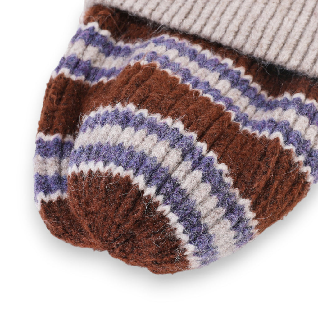 Anna-Kaci Women's Soft Ribbed Knit Beanie Hat with Striped Pattern