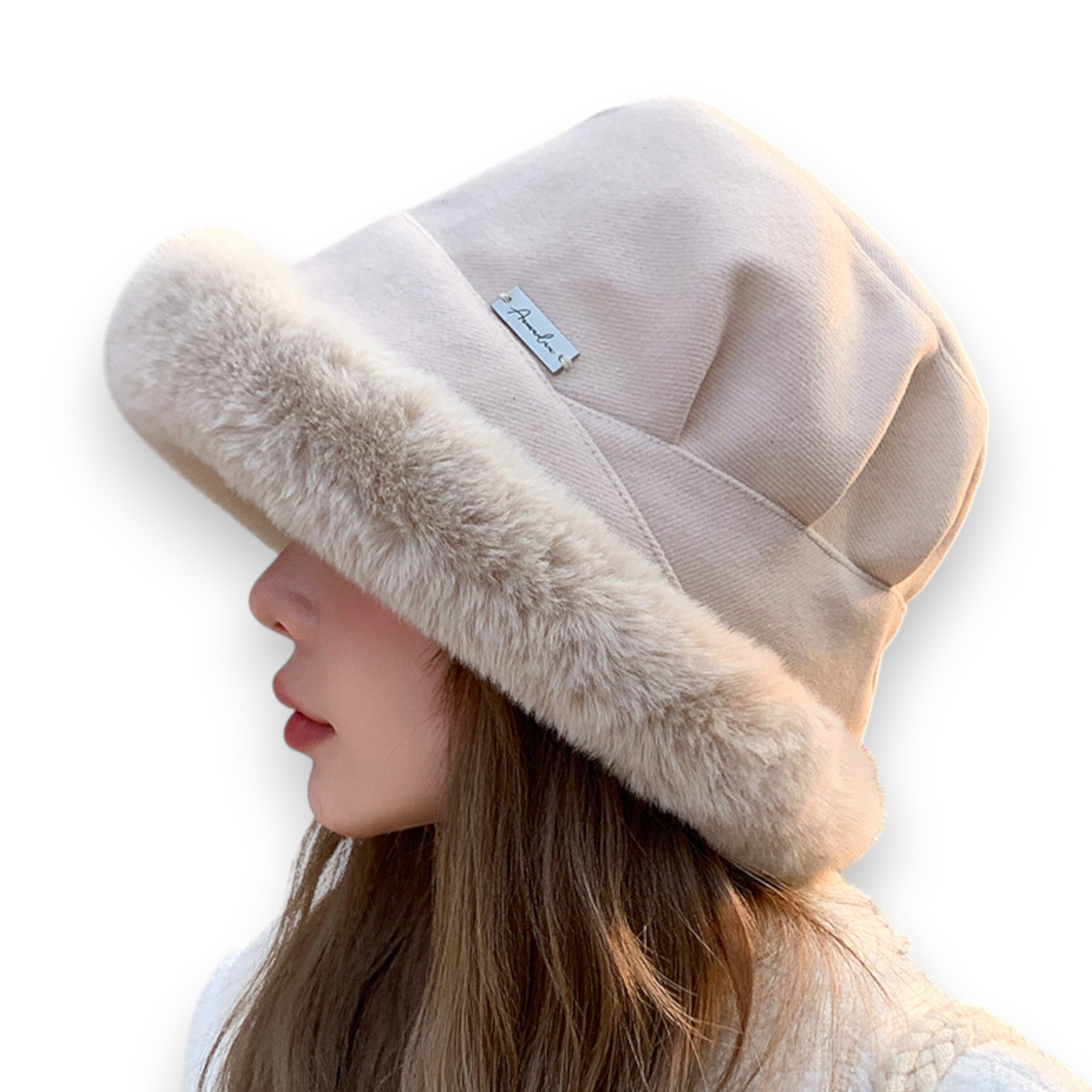 Anna-Kaci Women's Plush Trim Bucket Hat Soft Foldable Design