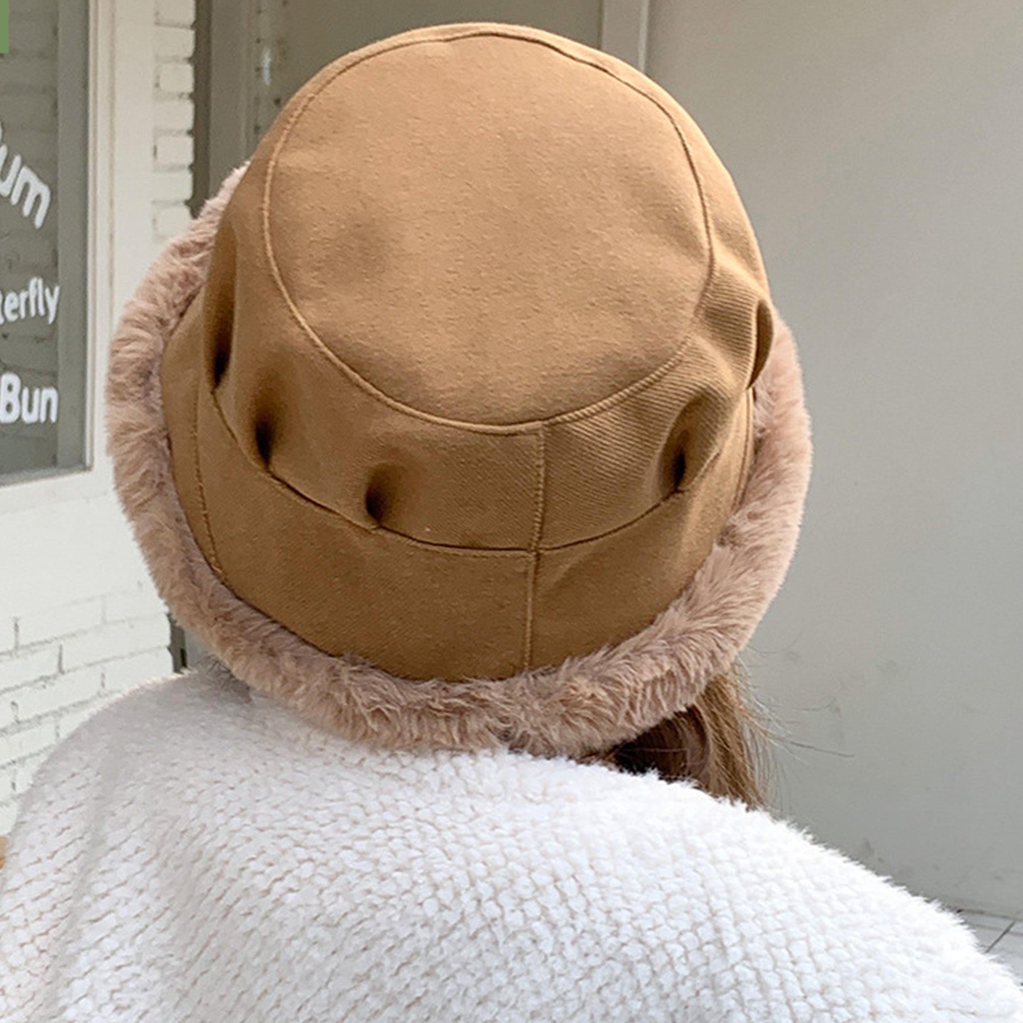 Anna-Kaci Women's Plush Trim Bucket Hat Soft Foldable Design