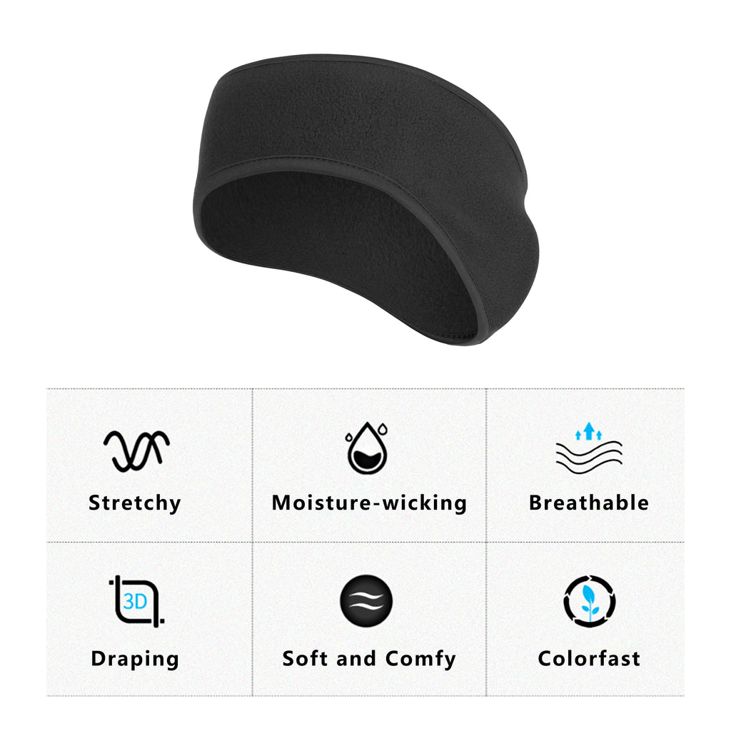 Anna-Kaci Winter Fleece Headband Moisture-Wicking for Running Sports Workouts Cold Weather Ear Warmer Unisex