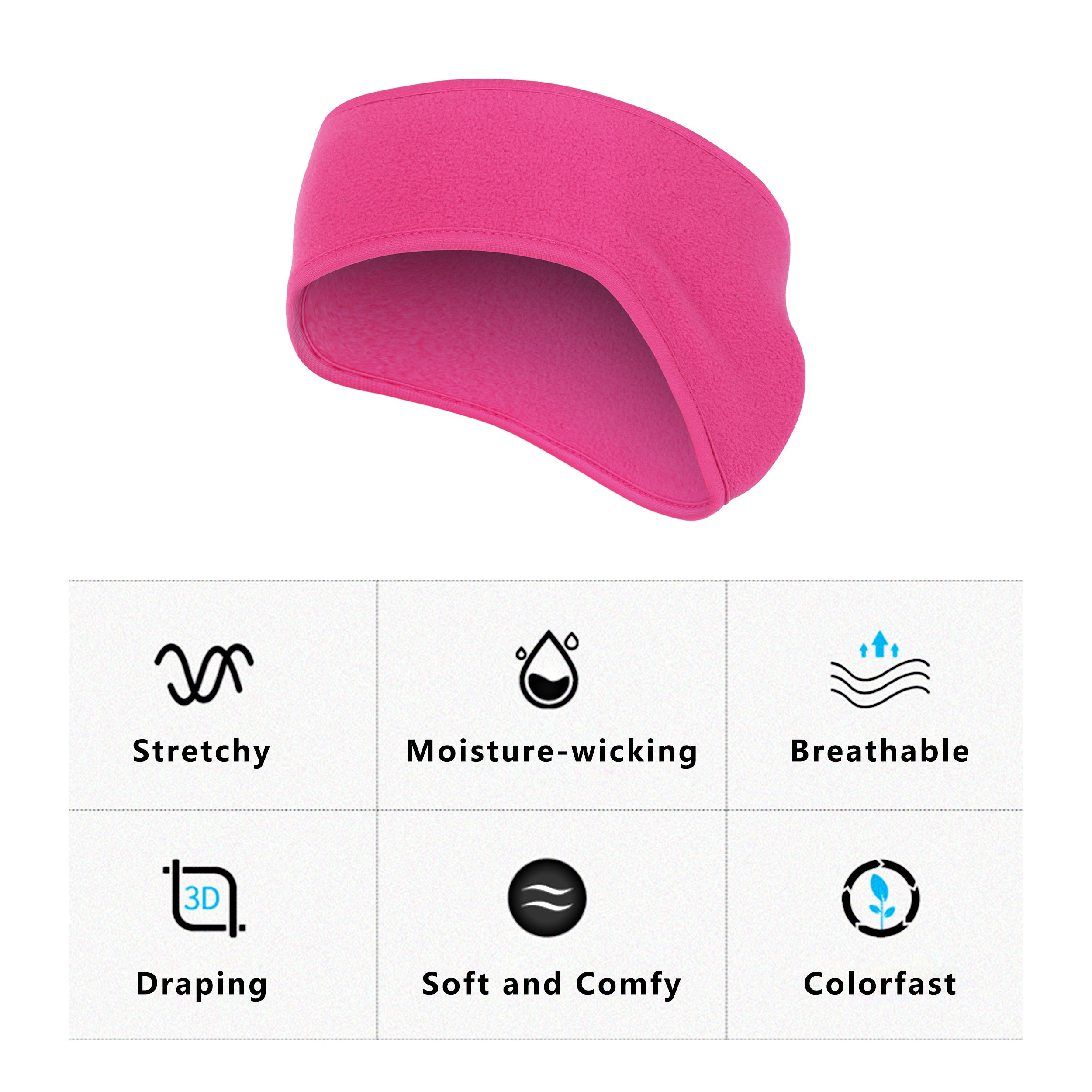 Anna-Kaci Winter Fleece Headband Moisture-Wicking for Running Sports Workouts Cold Weather Ear Warmer Unisex
