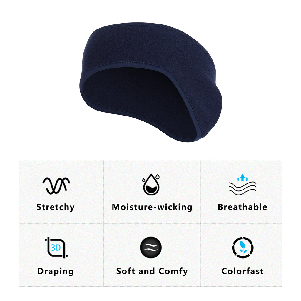 Anna-Kaci Winter Fleece Headband Moisture-Wicking for Running Sports Workouts Cold Weather Ear Warmer Unisex