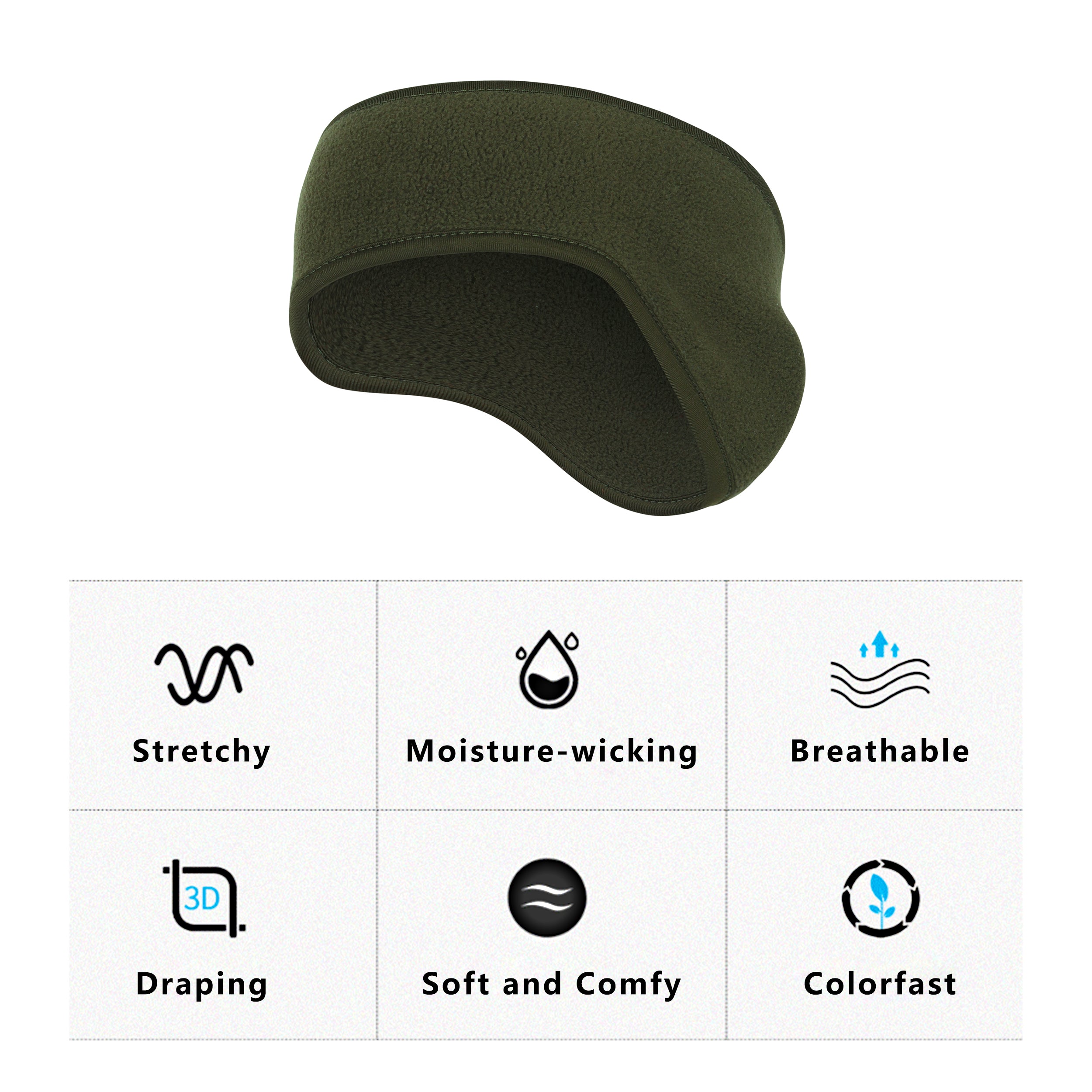 Anna-Kaci Winter Fleece Headband Moisture-Wicking for Running Sports Workouts Cold Weather Ear Warmer Unisex