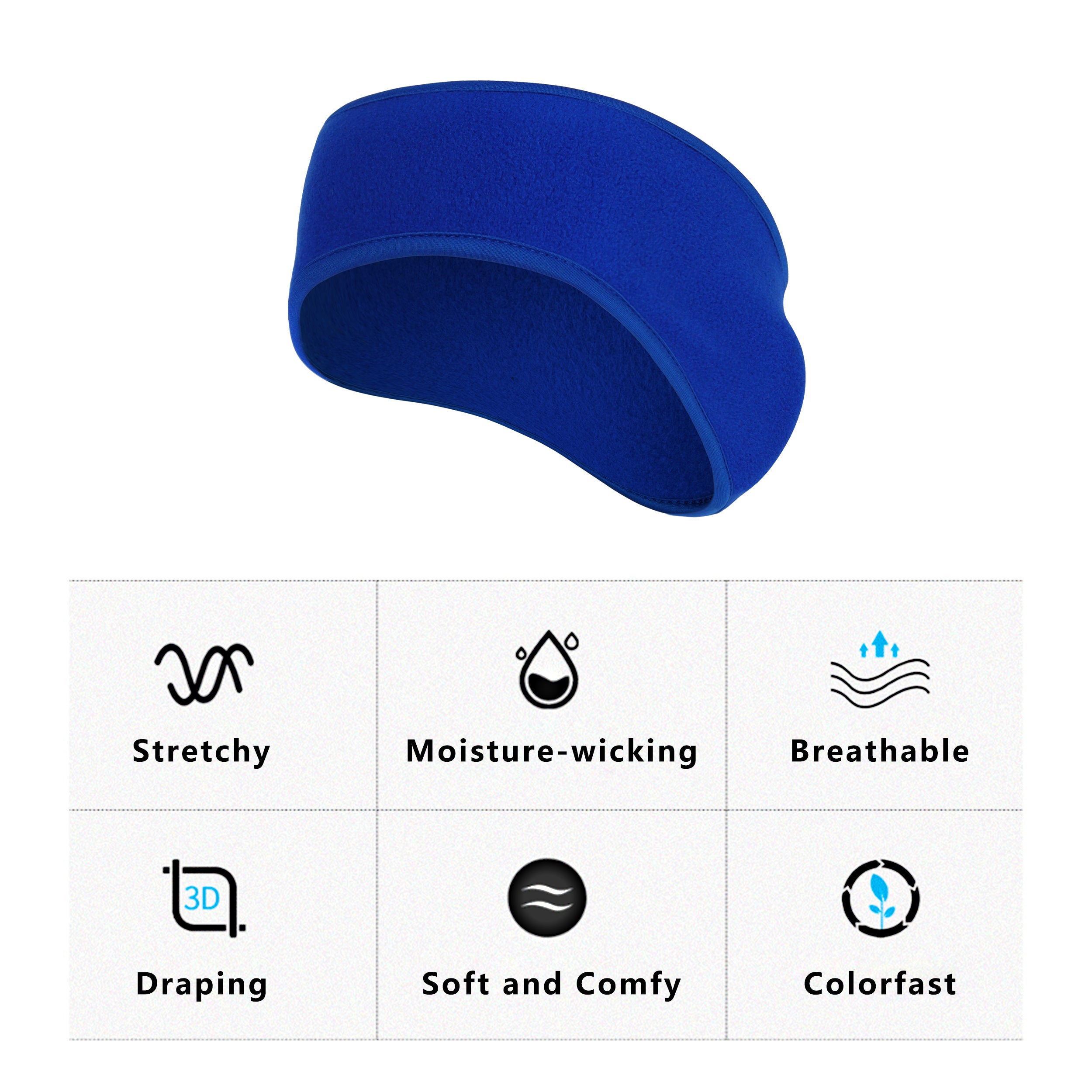 Anna-Kaci Winter Fleece Headband Moisture-Wicking for Running Sports Workouts Cold Weather Ear Warmer Unisex