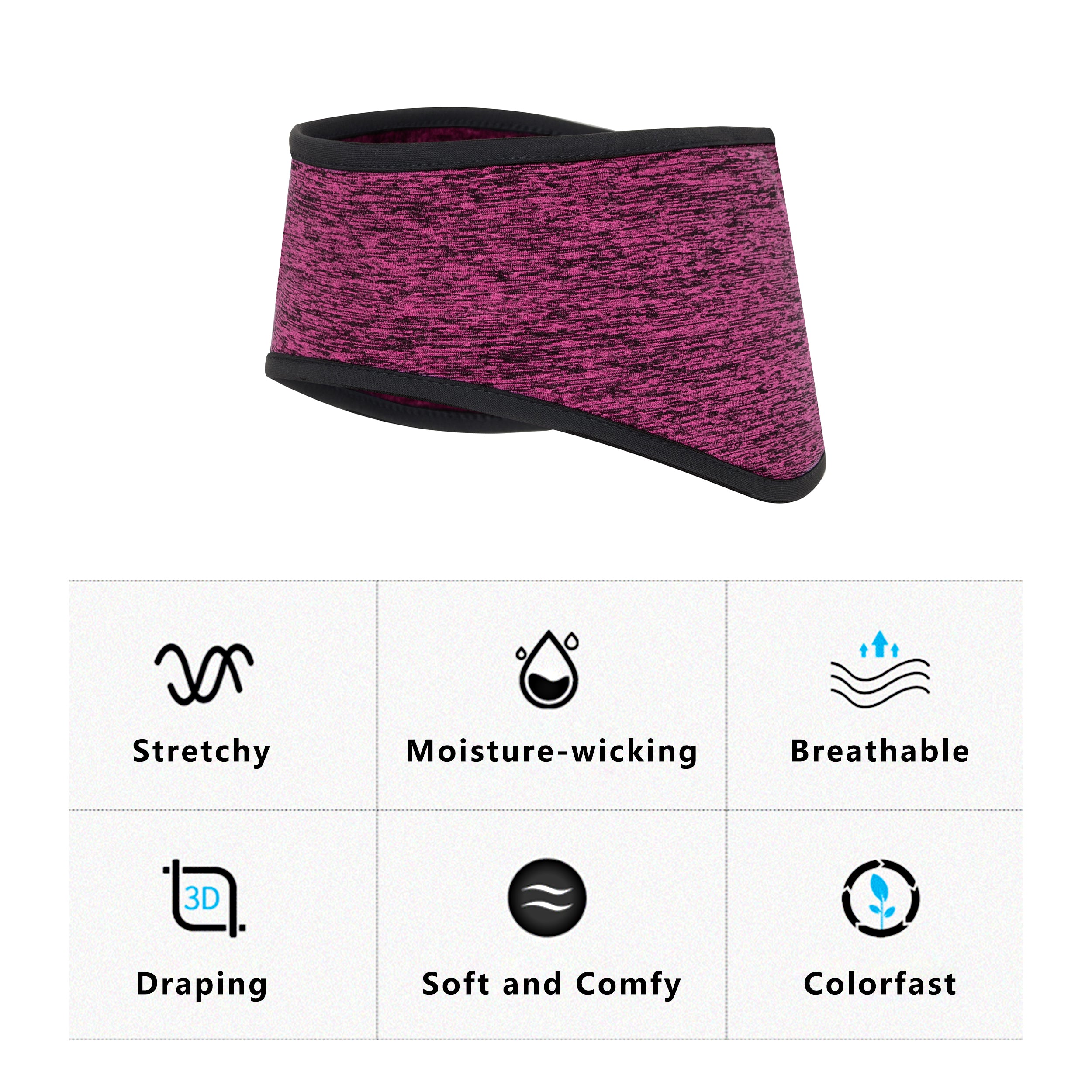 Anna-Kaci Sports Headband Moisture-Wicking for Running Workouts Exercise Men and Women Winter Ear Warmer