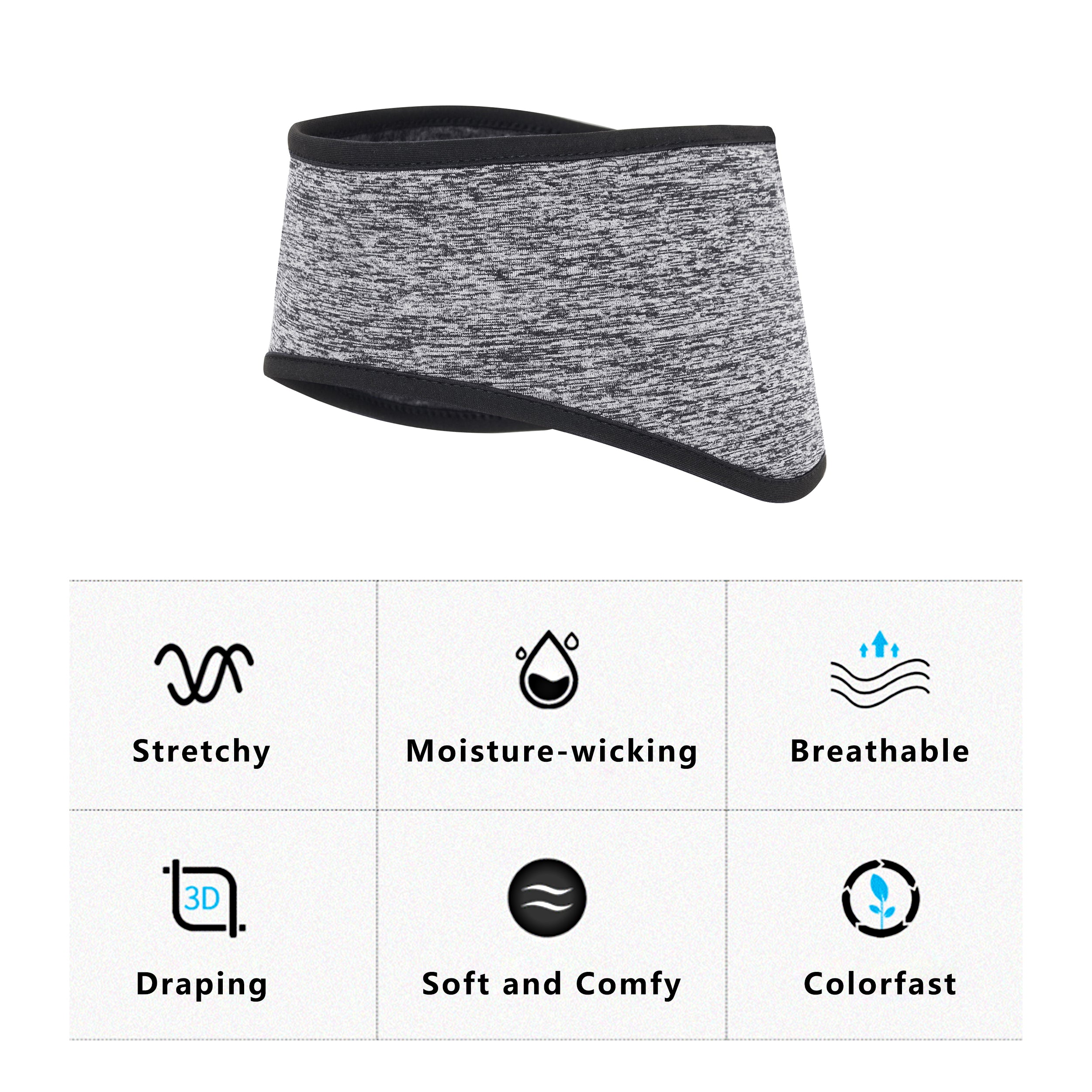 Anna-Kaci Sports Headband Moisture-Wicking for Running Workouts Exercise Men and Women Winter Ear Warmer