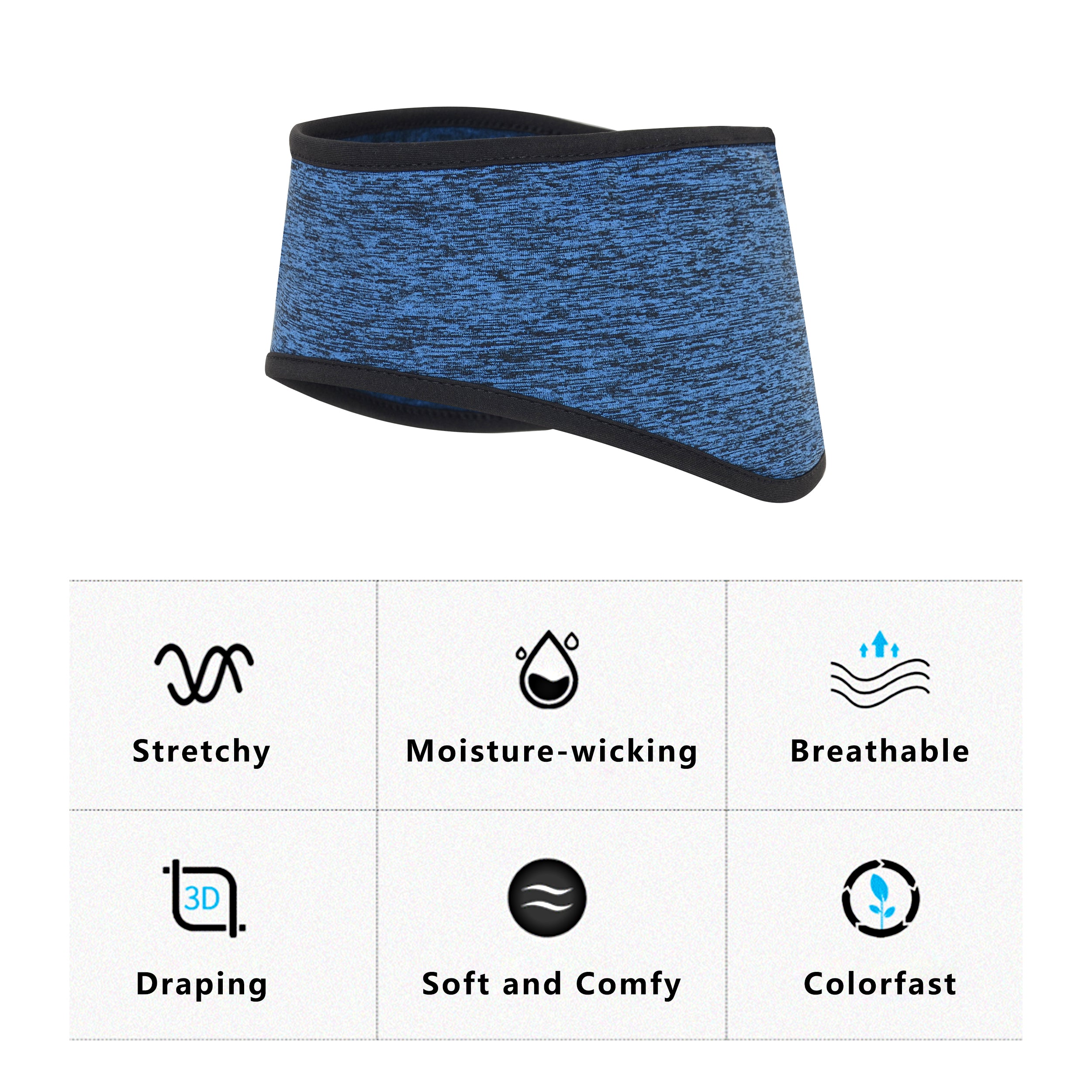 Anna-Kaci Sports Headband Moisture-Wicking for Running Workouts Exercise Men and Women Winter Ear Warmer