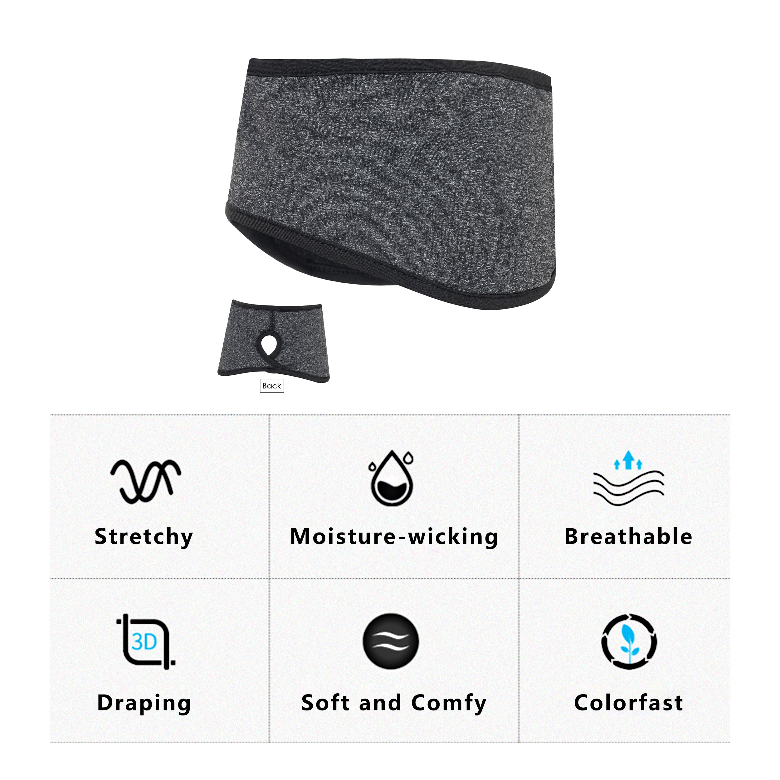 Anna-Kaci Women's Ponytail Headband Moisture-Wicking for Running Exercise Workouts Winter Ear Warmer
