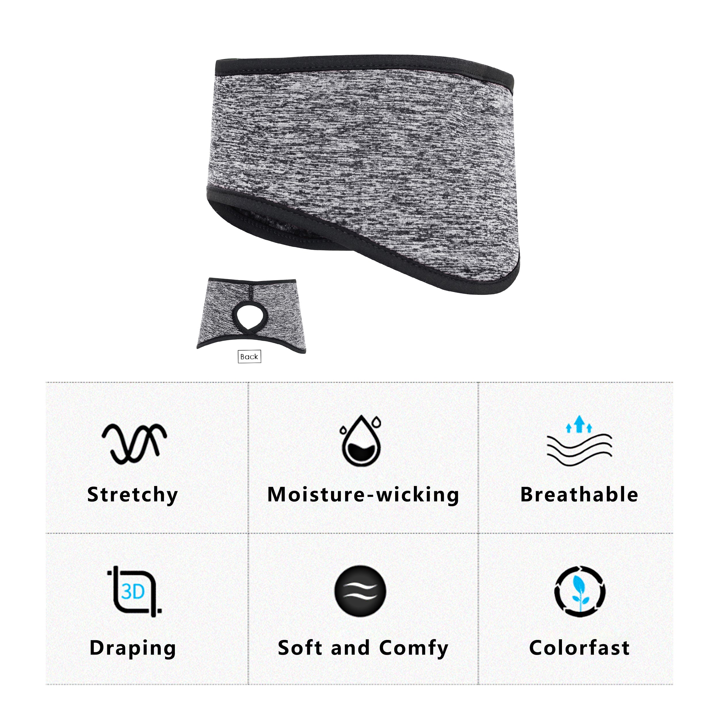 Anna-Kaci Women's Ponytail Headband Moisture-Wicking for Running Exercise Workouts Winter Ear Warmer