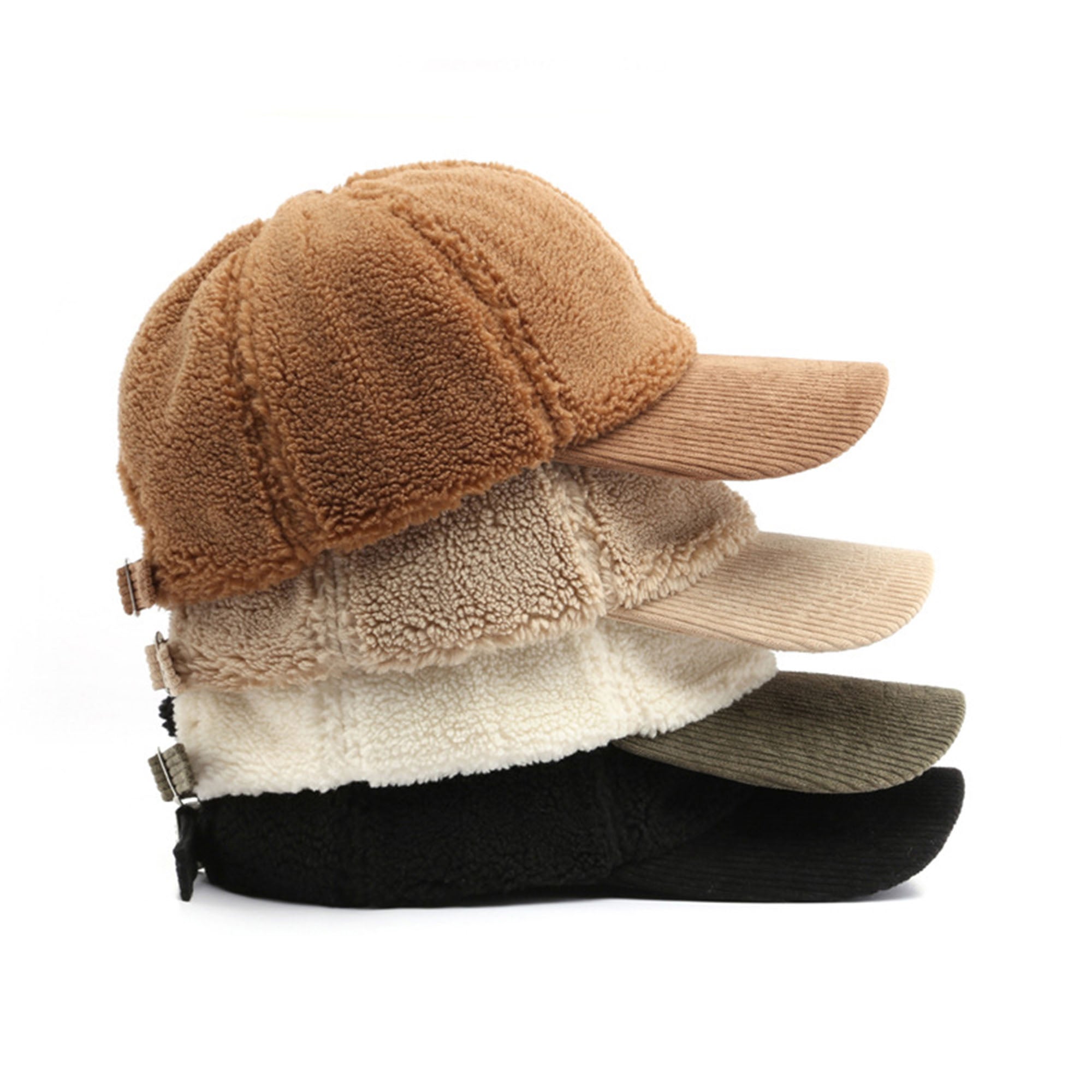 Anna-Kaci Plush High Pile Fleece Baseball Cap with Soft Textured Panels and Ribbed Brim Detail for Warmth and Comfortable Everyday Wear