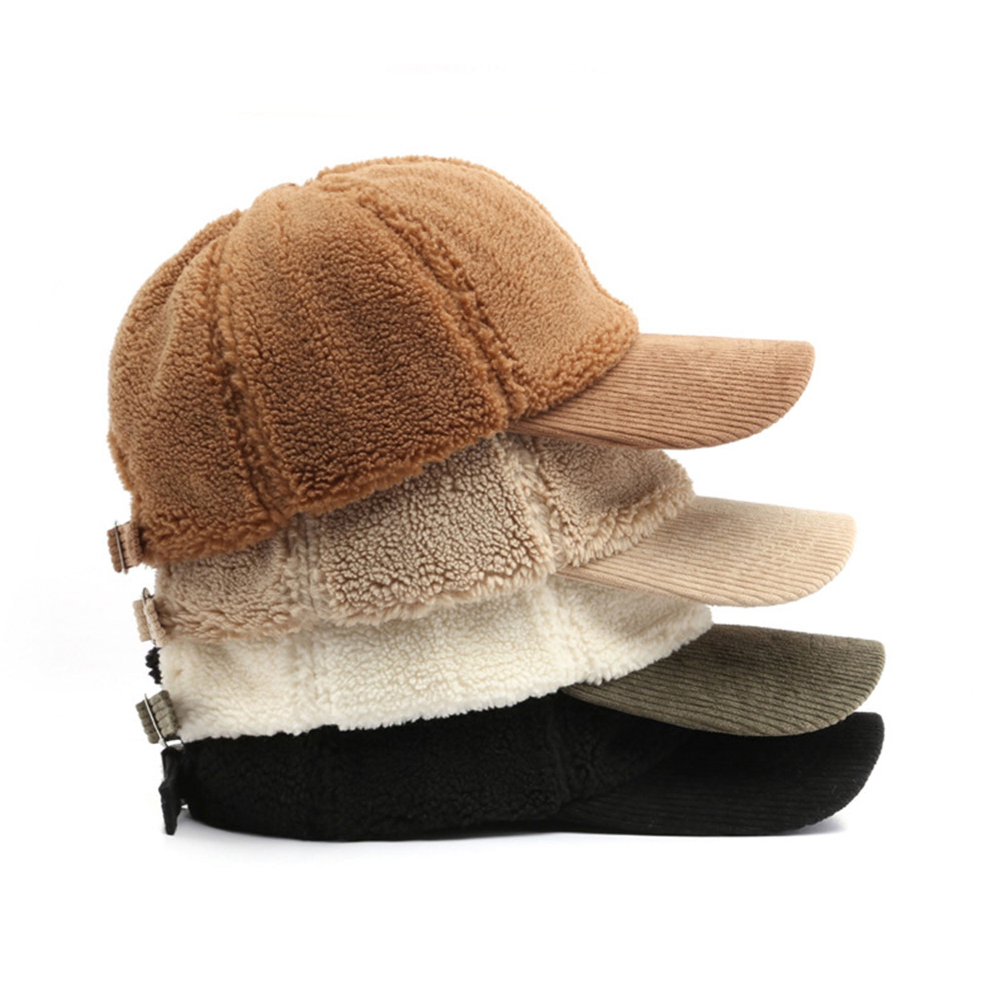 Anna-Kaci Plush High Pile Fleece Baseball Cap with Soft Textured Panels and Ribbed Brim Detail for Warmth and Comfortable Everyday Wear