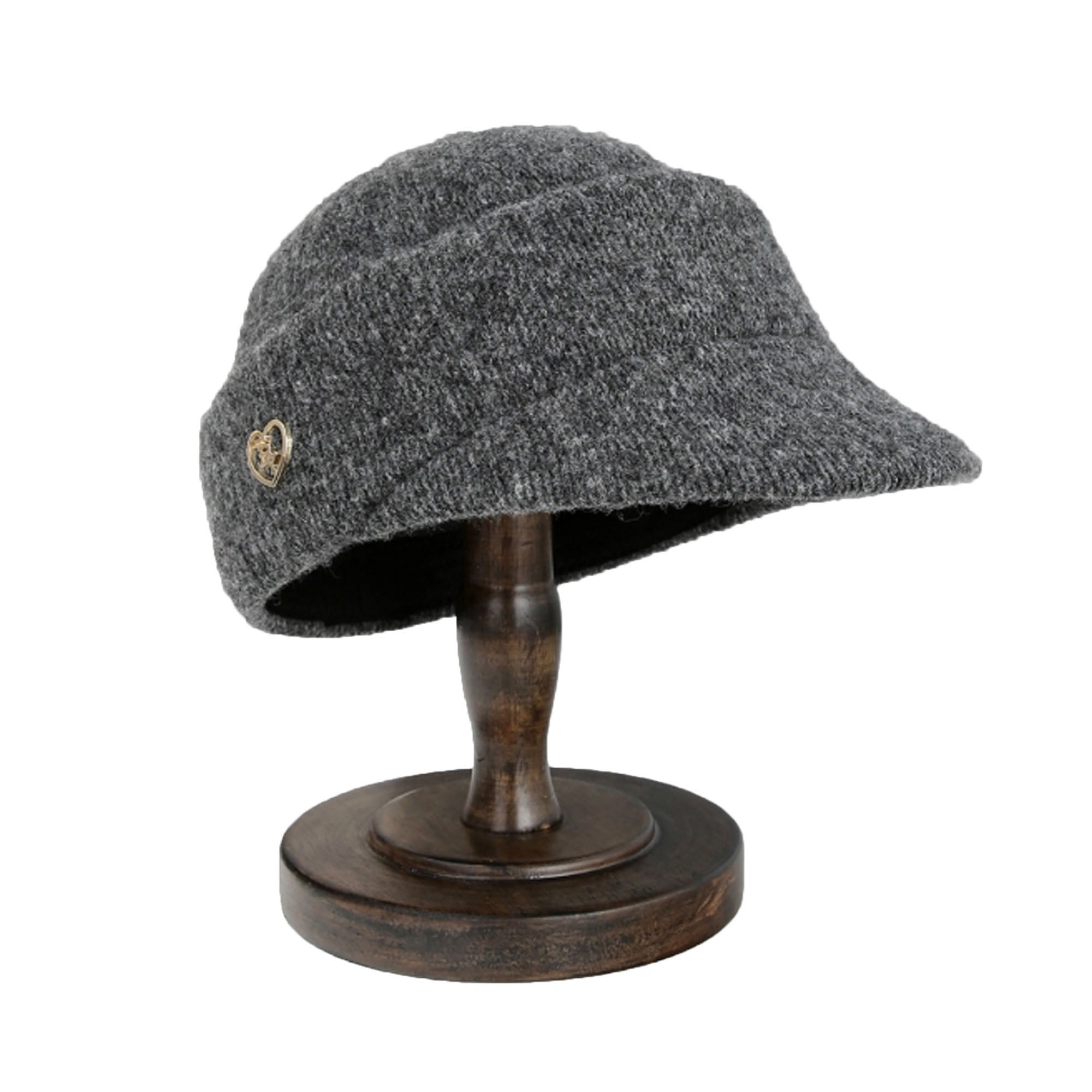 Anna-Kaci Women¡¯s Knit Cloche Hat with Structured Brim and Decorative Metal Accent