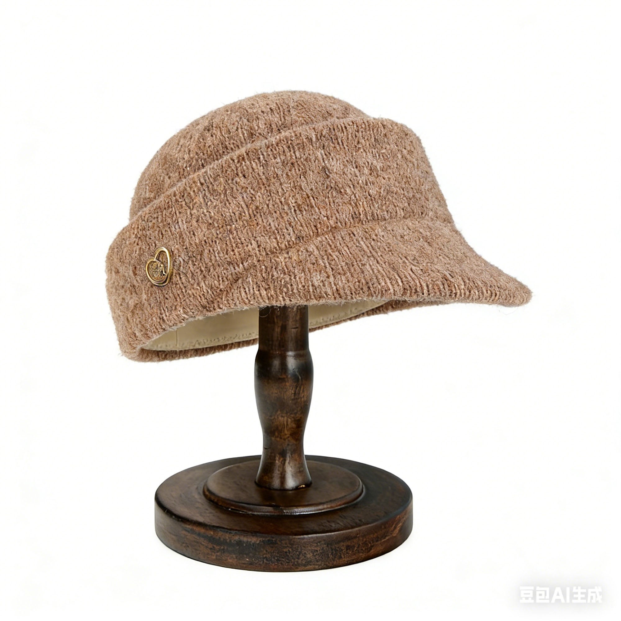 Anna-Kaci Women¡¯s Knit Cloche Hat with Structured Brim and Decorative Metal Accent