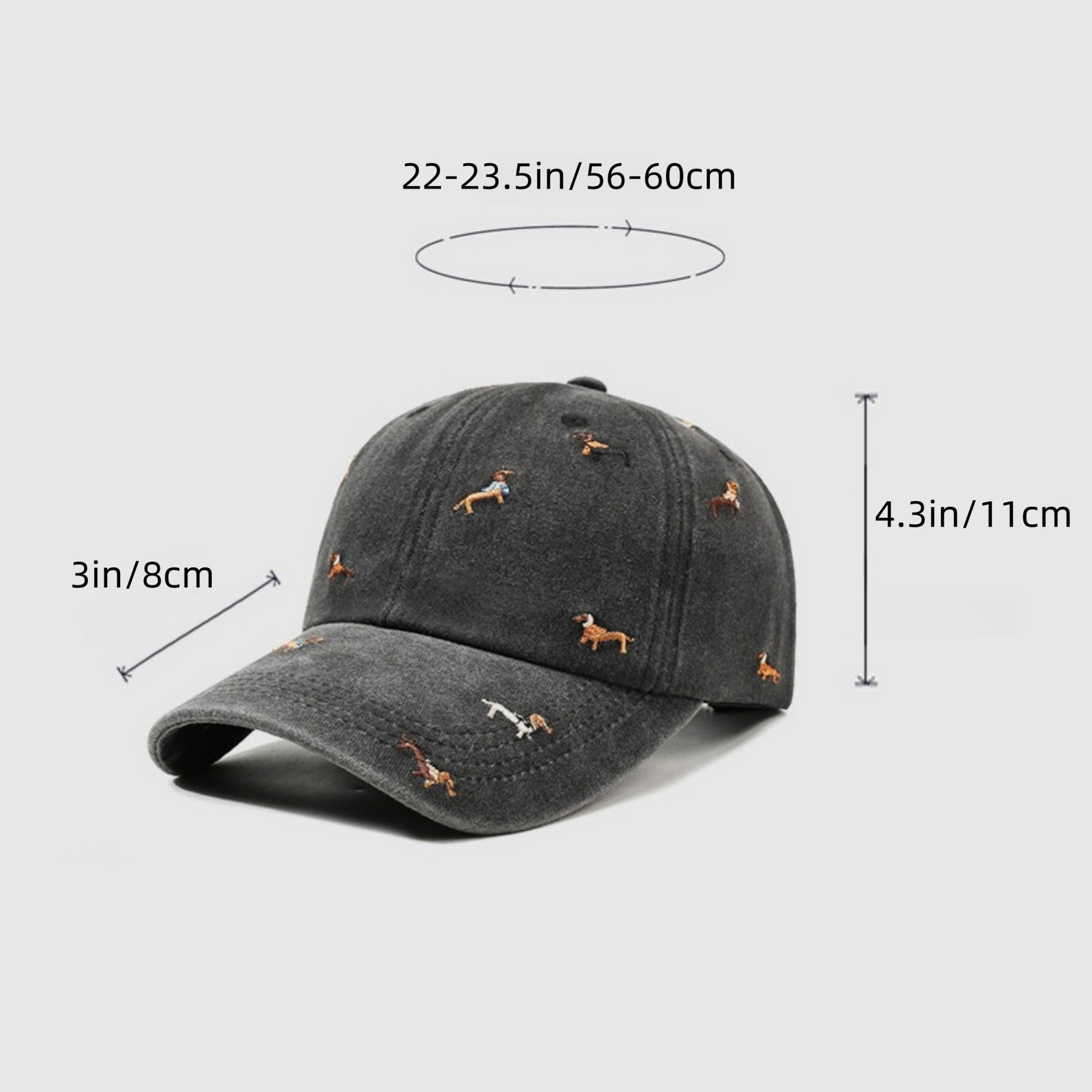 Anna-Kaci Women's Embroidered Dog Baseball Cap with Curved Brim Soft Structured Crown and Adjustable Back Strap