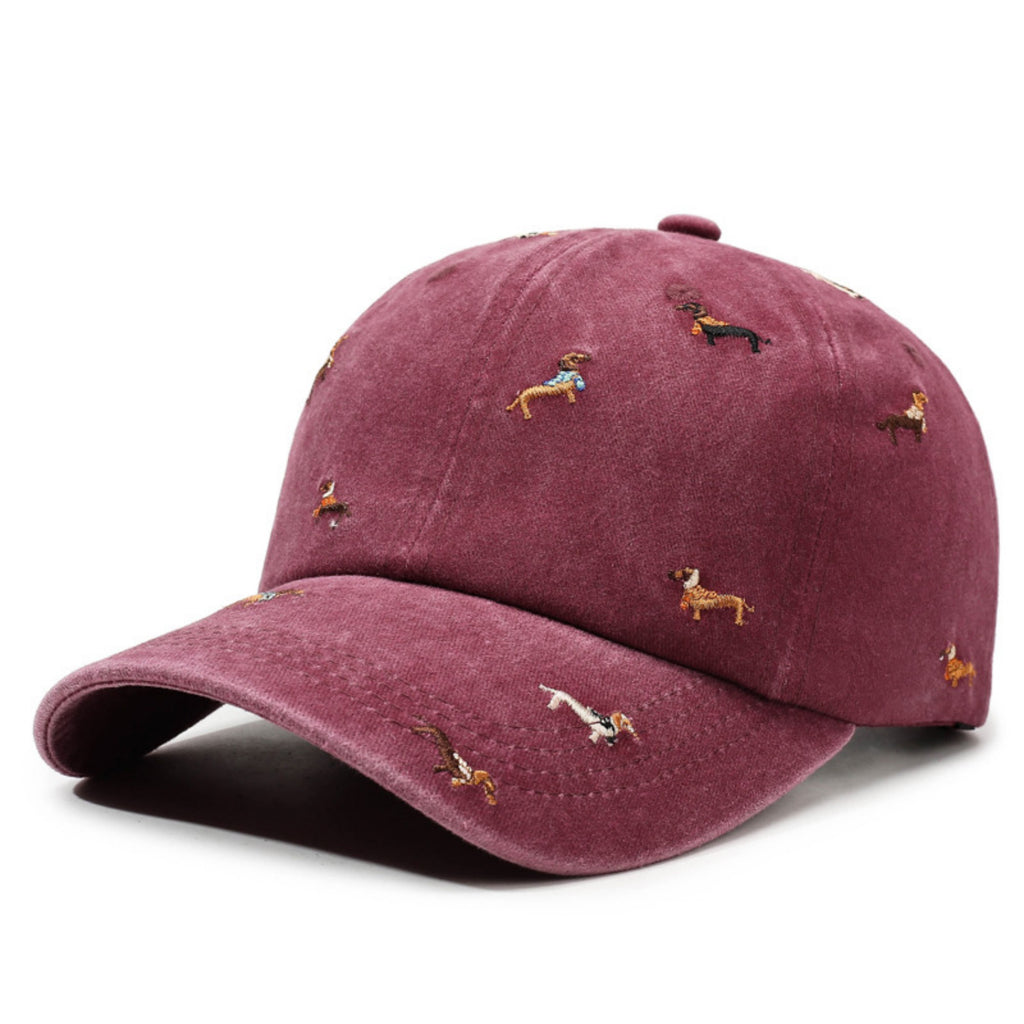 Anna-Kaci Women's Embroidered Dog Baseball Cap with Curved Brim Soft Structured Crown and Adjustable Back Strap