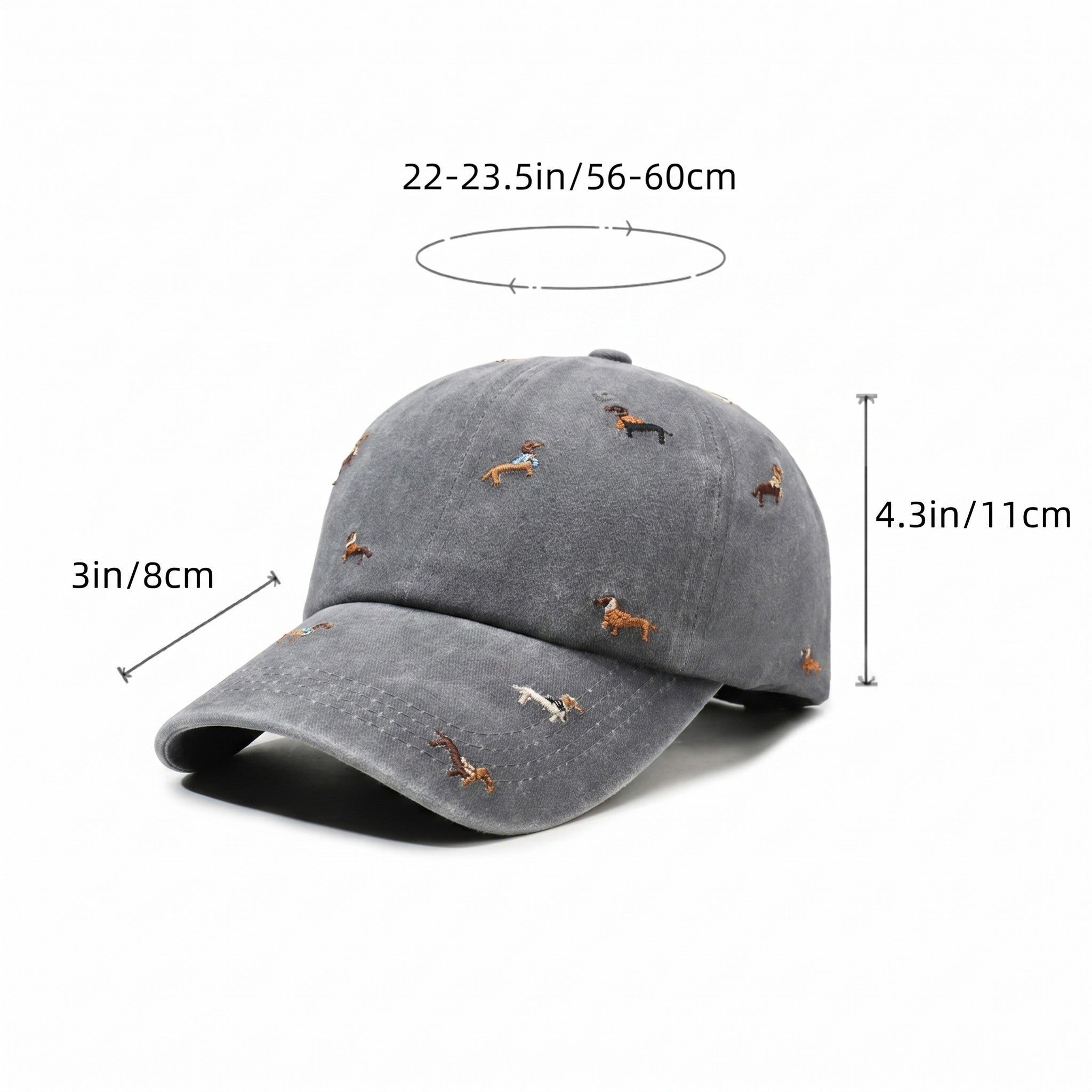 Anna-Kaci Women's Embroidered Dog Baseball Cap with Curved Brim Soft Structured Crown and Adjustable Back Strap