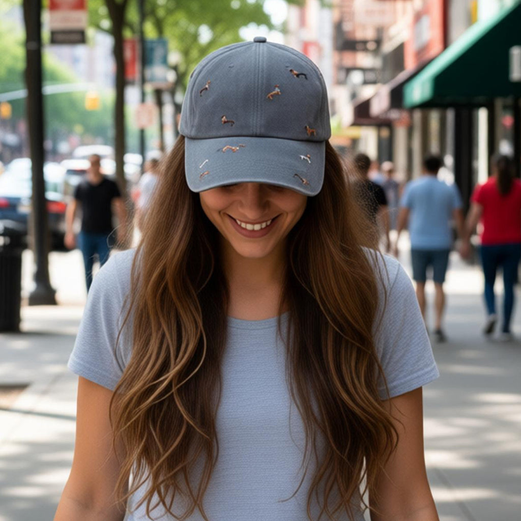 Anna-Kaci Women's Embroidered Dog Baseball Cap with Curved Brim Soft Structured Crown and Adjustable Back Strap