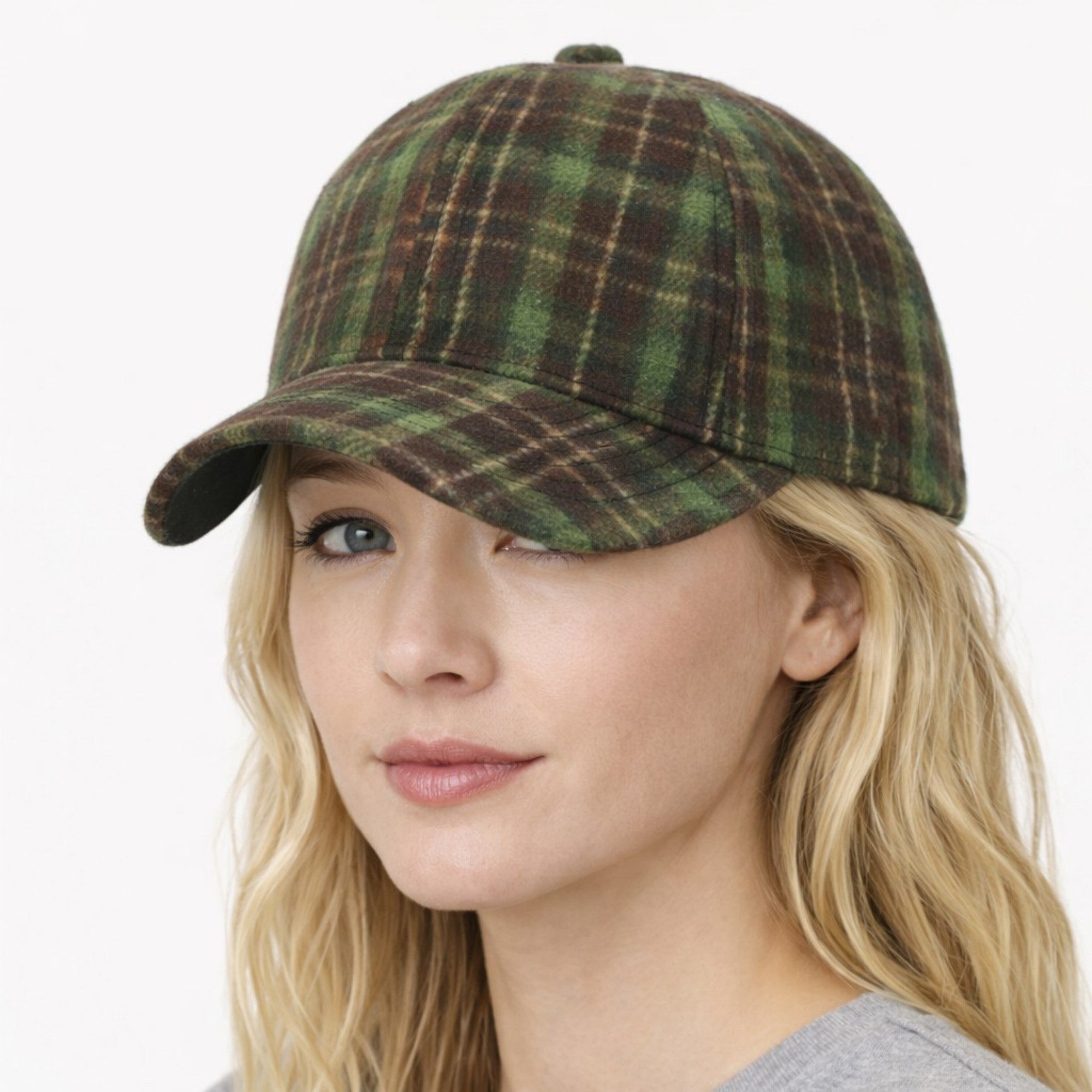 Anna-Kaci Women's Plaid Baseball Cap with Curved Brim Soft Structured Crown and Adjustable Back Strap
