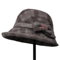 Anna-Kaci Womens Warm Plaid Roll Brim Bucket Hat with Decorative Side Bow