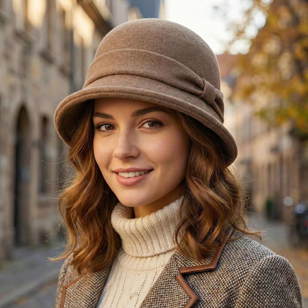 Anna-Kaci Womens Soft Structured Cloche Hat with Classic Side Band