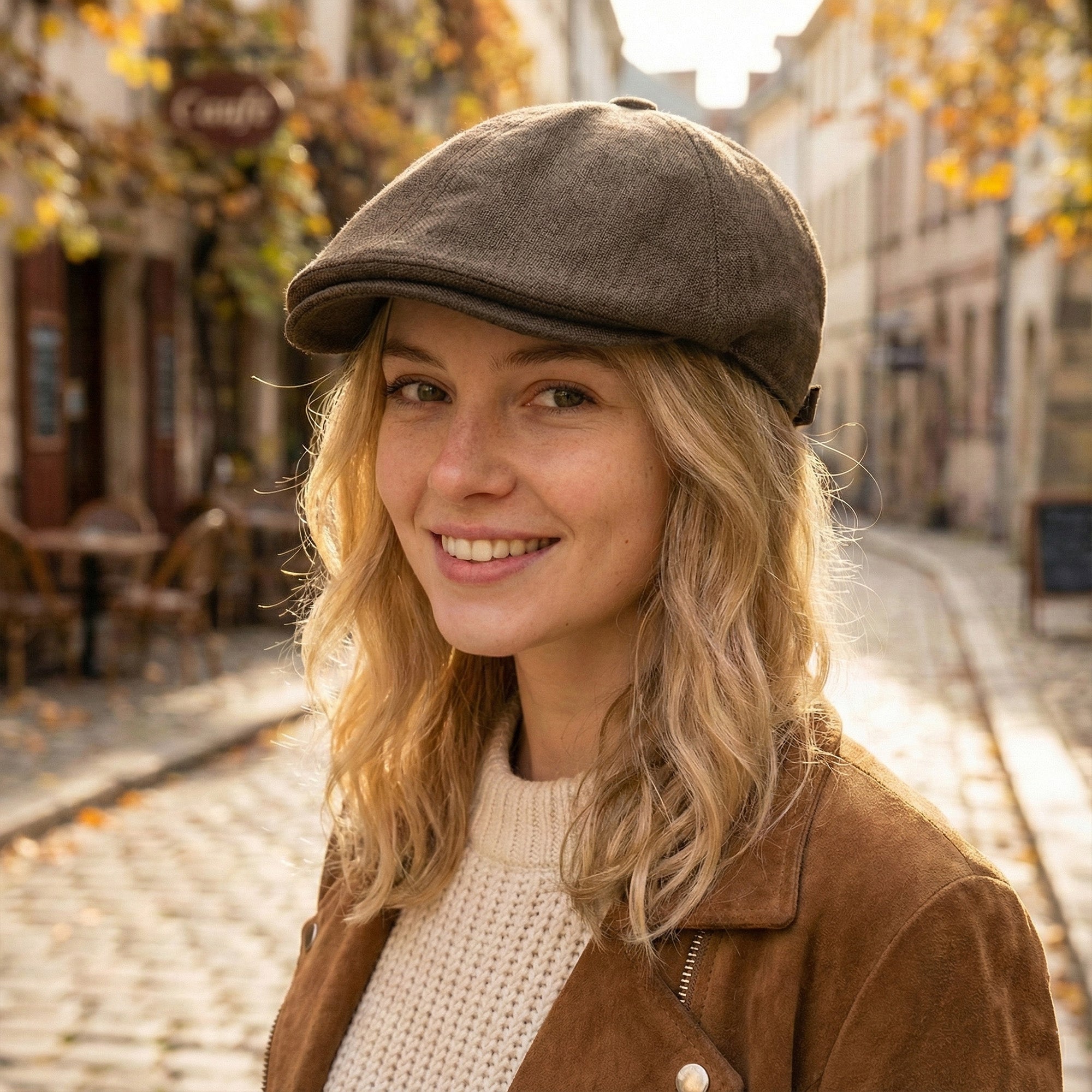 Anna-Kaci Womens Linen Cotton Flat Cap Lightweight Breathable Newsboy Style Hat
