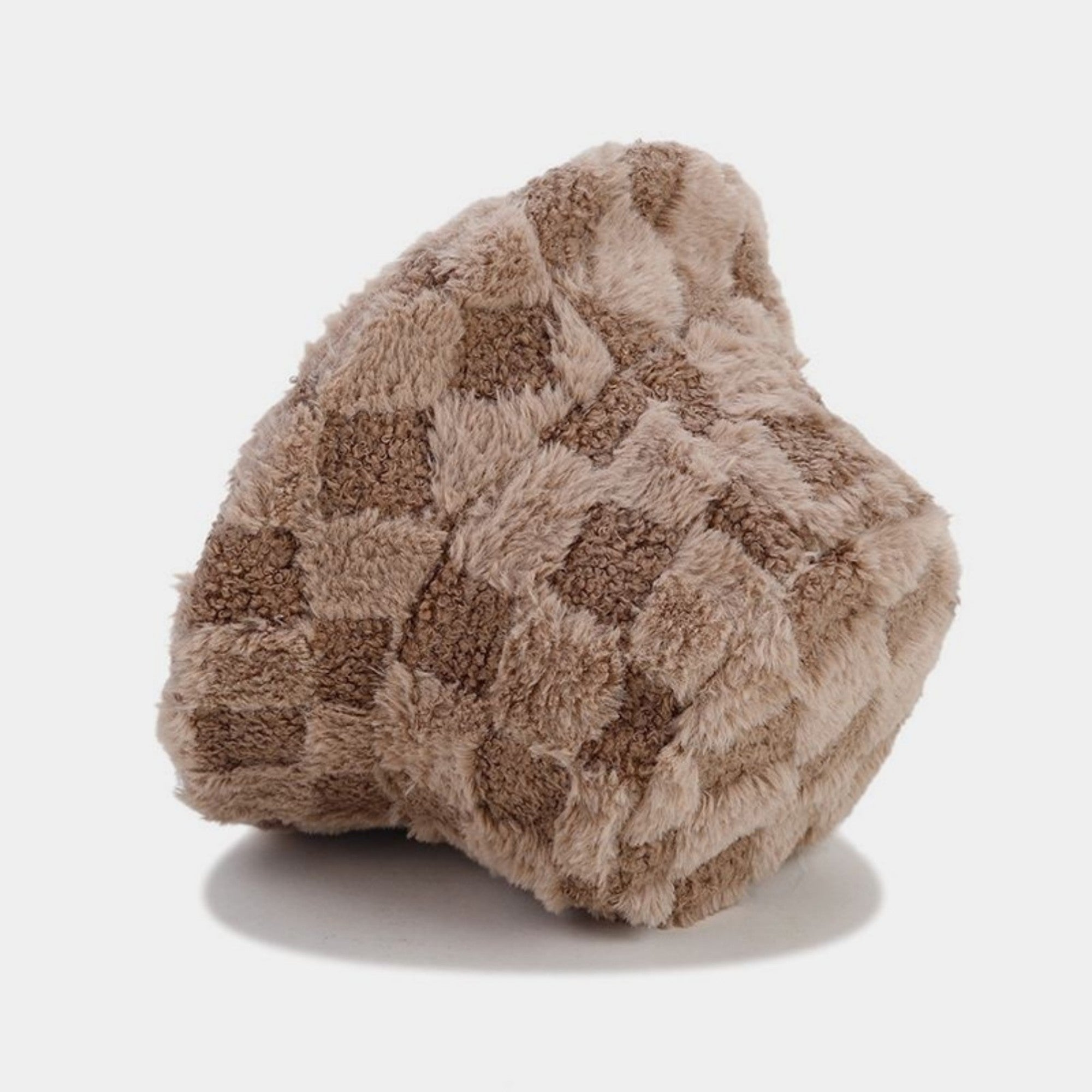 Anna-Kaci Women's Faux Shearling Checkered Bucket Hat with Soft Textured Finish 22-22.8in