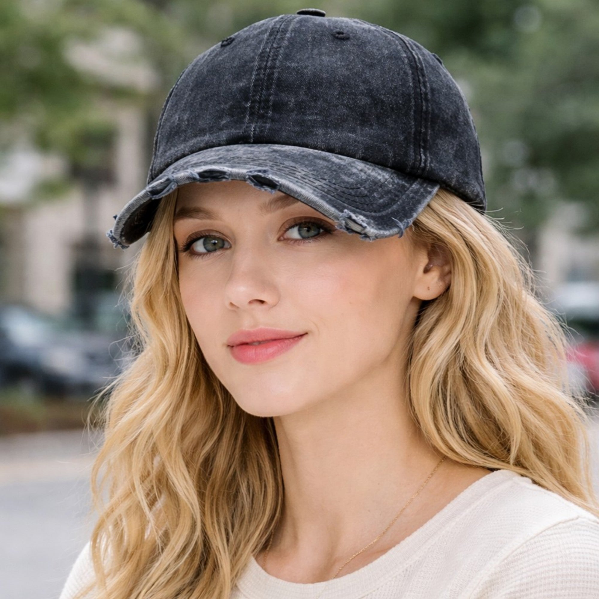 Anna-Kaci Women's Distressed Washed Baseball Cap with Curved Brim
