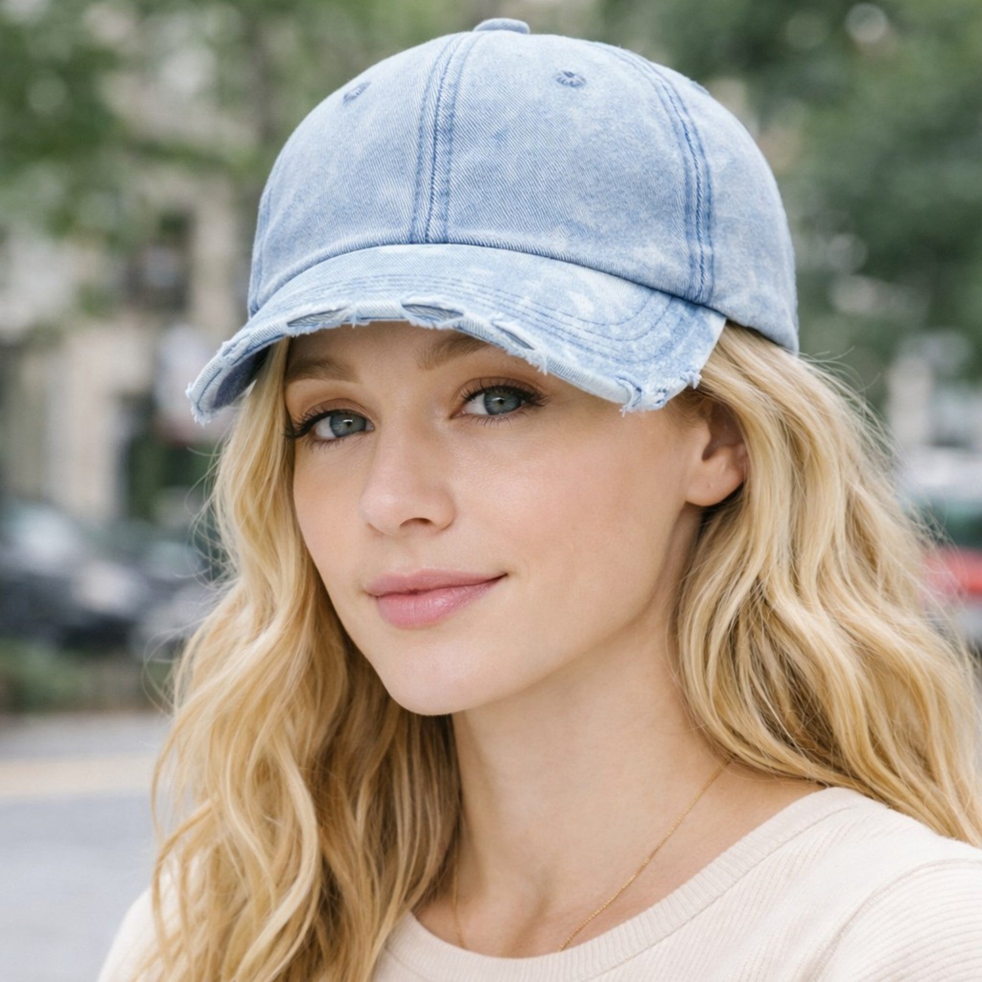 Anna-Kaci Women's Distressed Washed Baseball Cap with Curved Brim