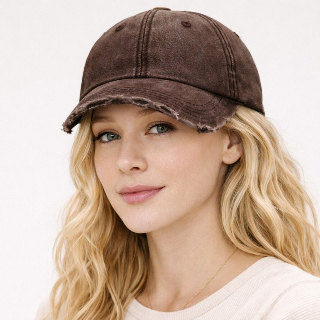 Anna-Kaci Women's Distressed Washed Baseball Cap with Curved Brim